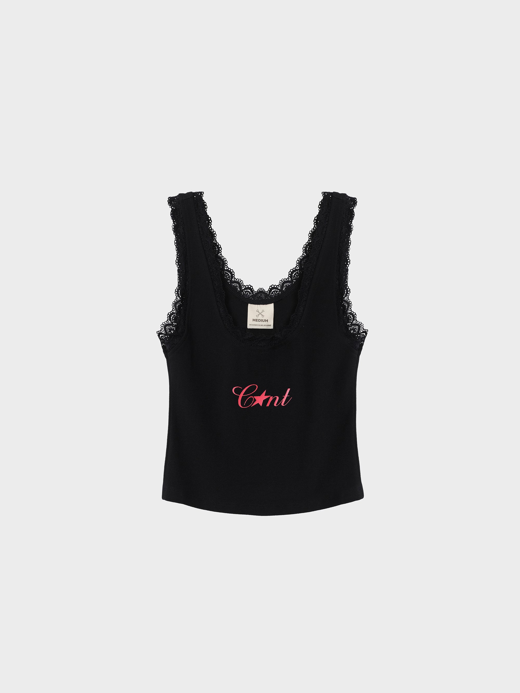 C-Bomb Lace Crop - Black