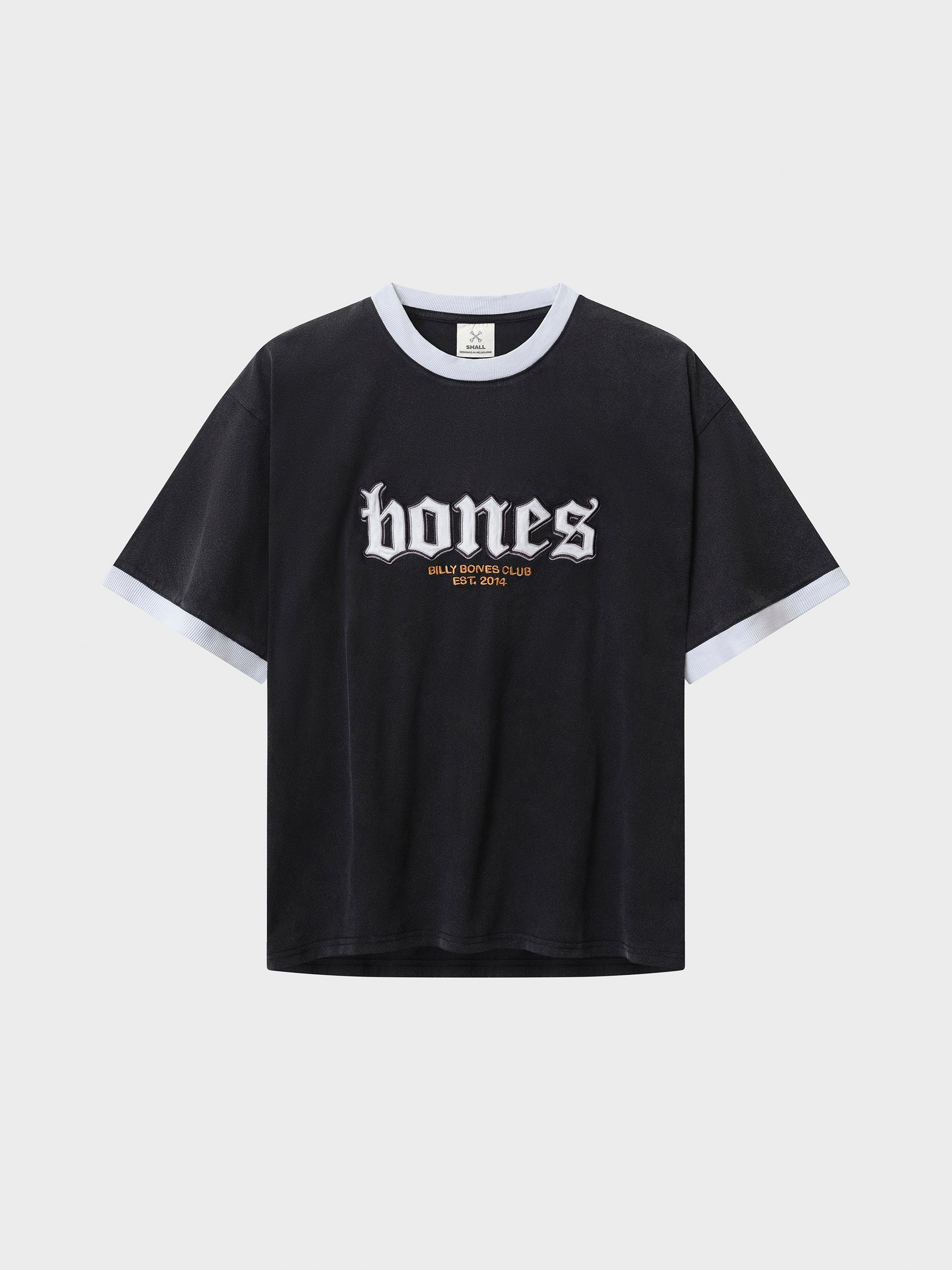 Bones Classic Ringer Tee - Vintage Black/ White