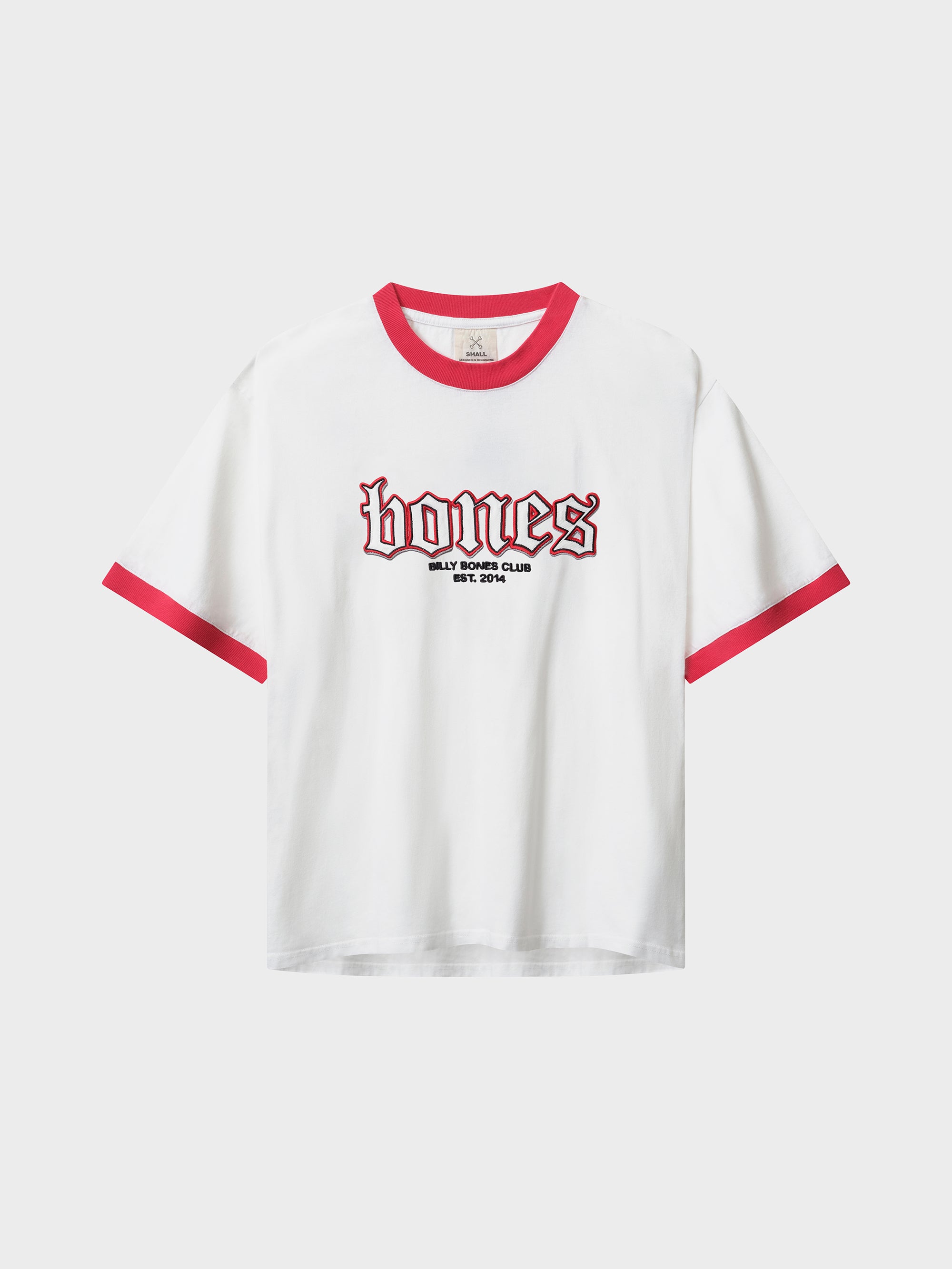 Bones Classic Ringer Tee - Vintage White/Red