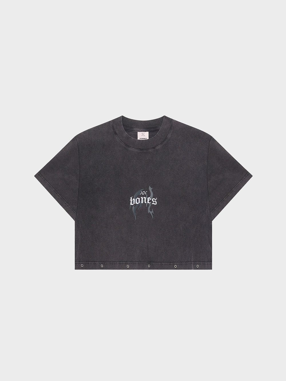Eyelet Ribbed Crop - Vintage Black