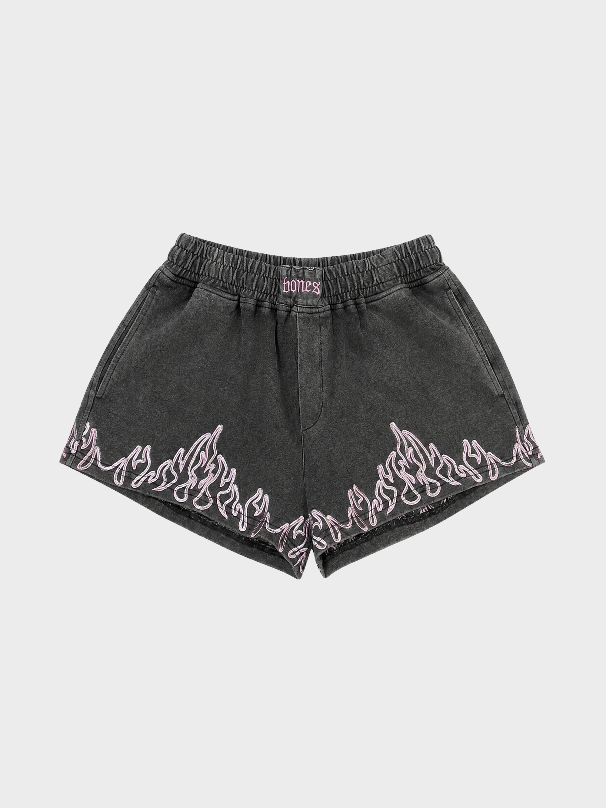 Saloon Booty Burners - Washed Black/Pink