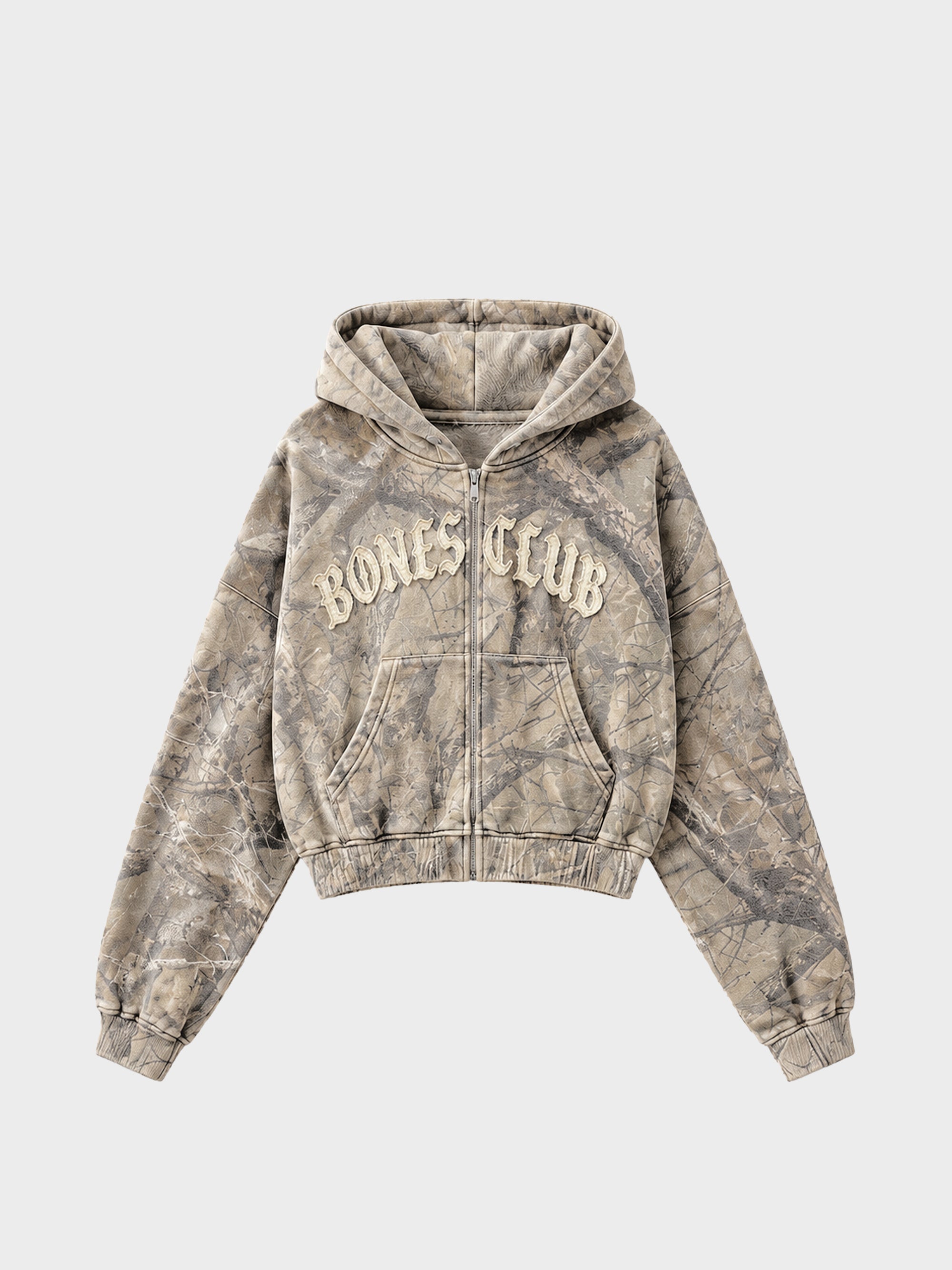 Bones Club Zip Hoodie - Treecamo