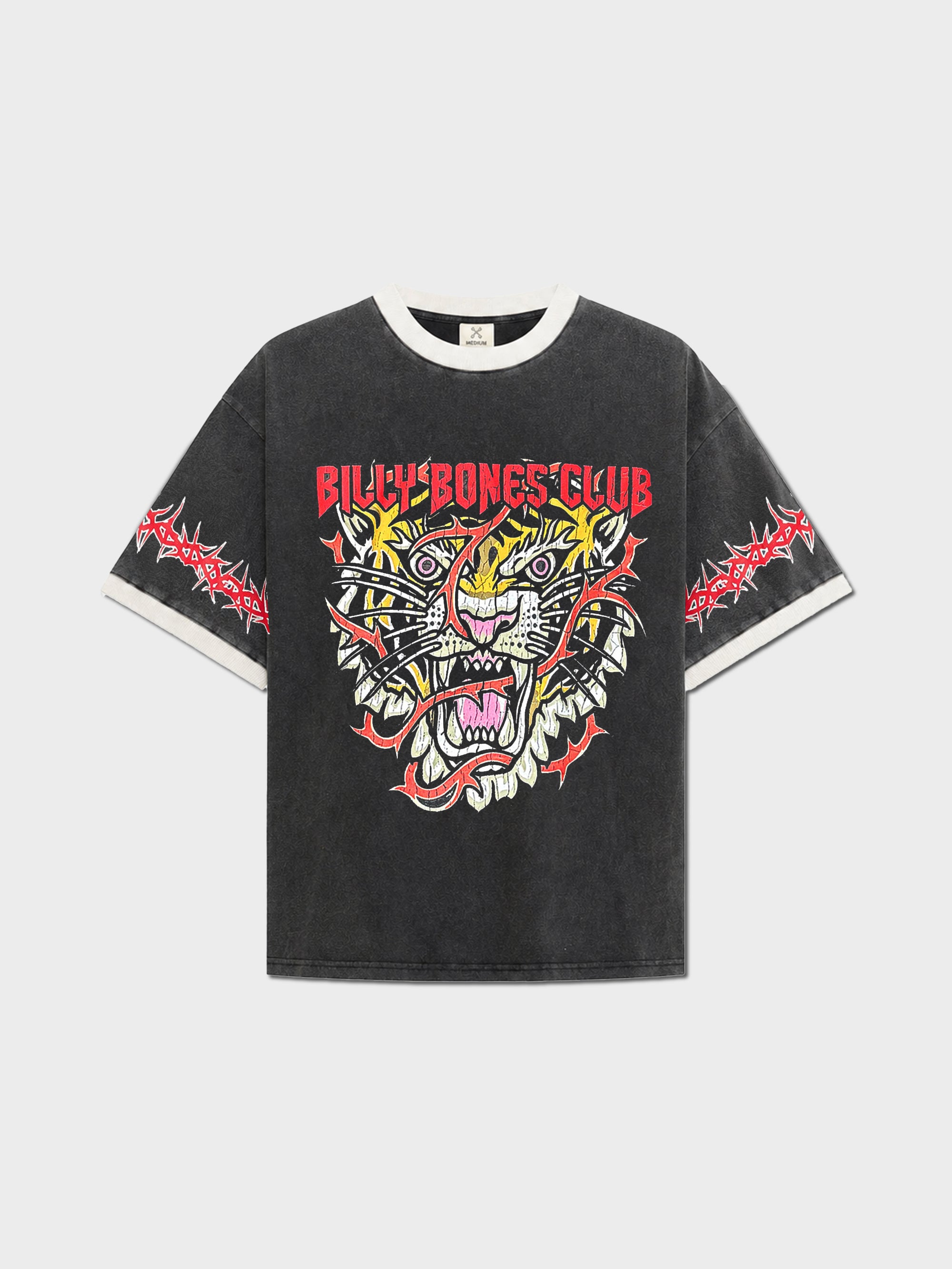 Barbed Tiger Ringer - Washed Black