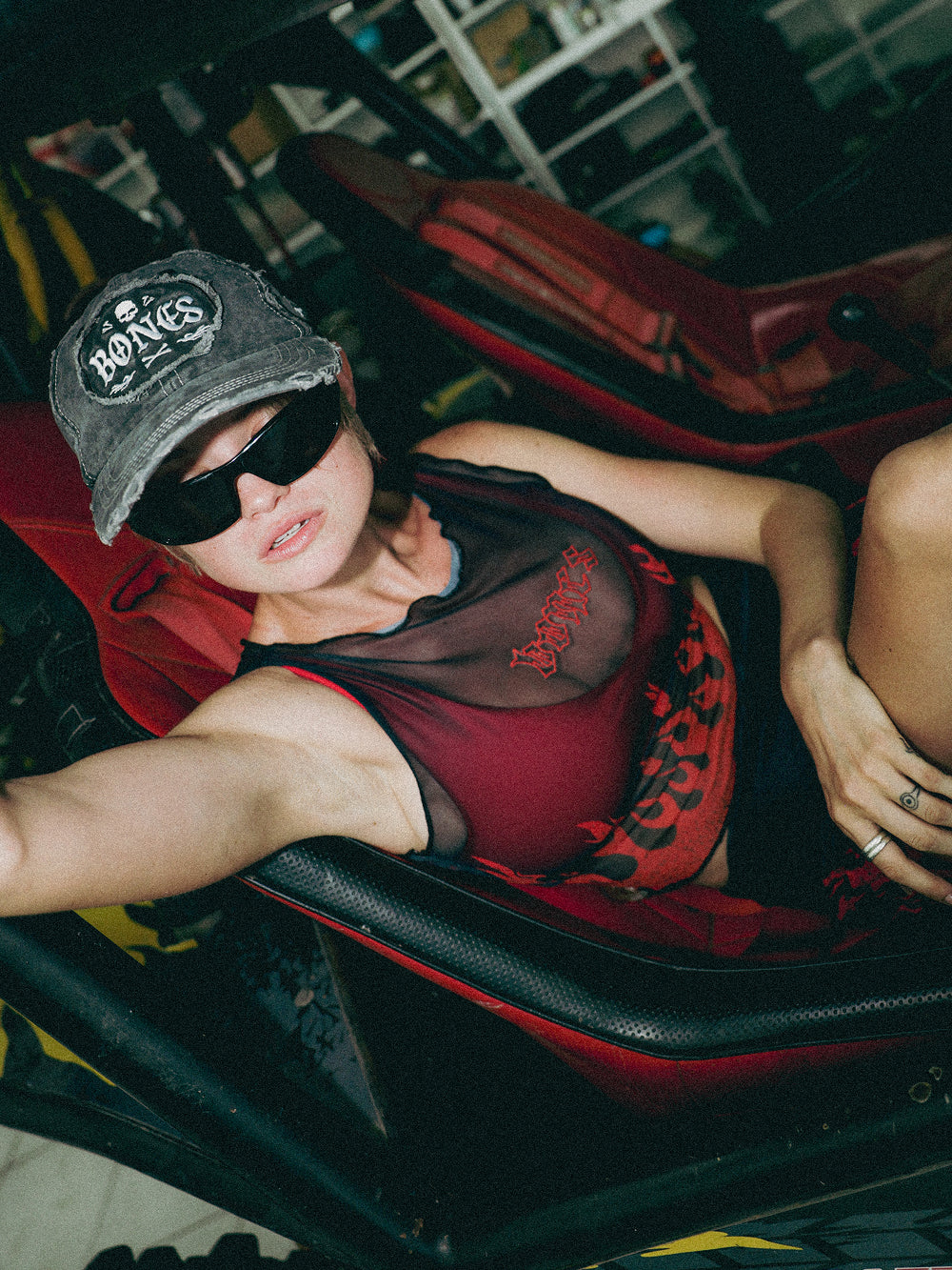 Burner Mesh Top - Black/Red