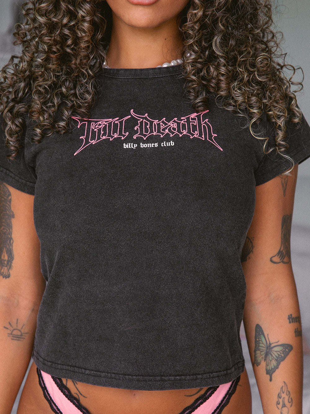 Till Death 4.0 Baby Tee - Washed Black