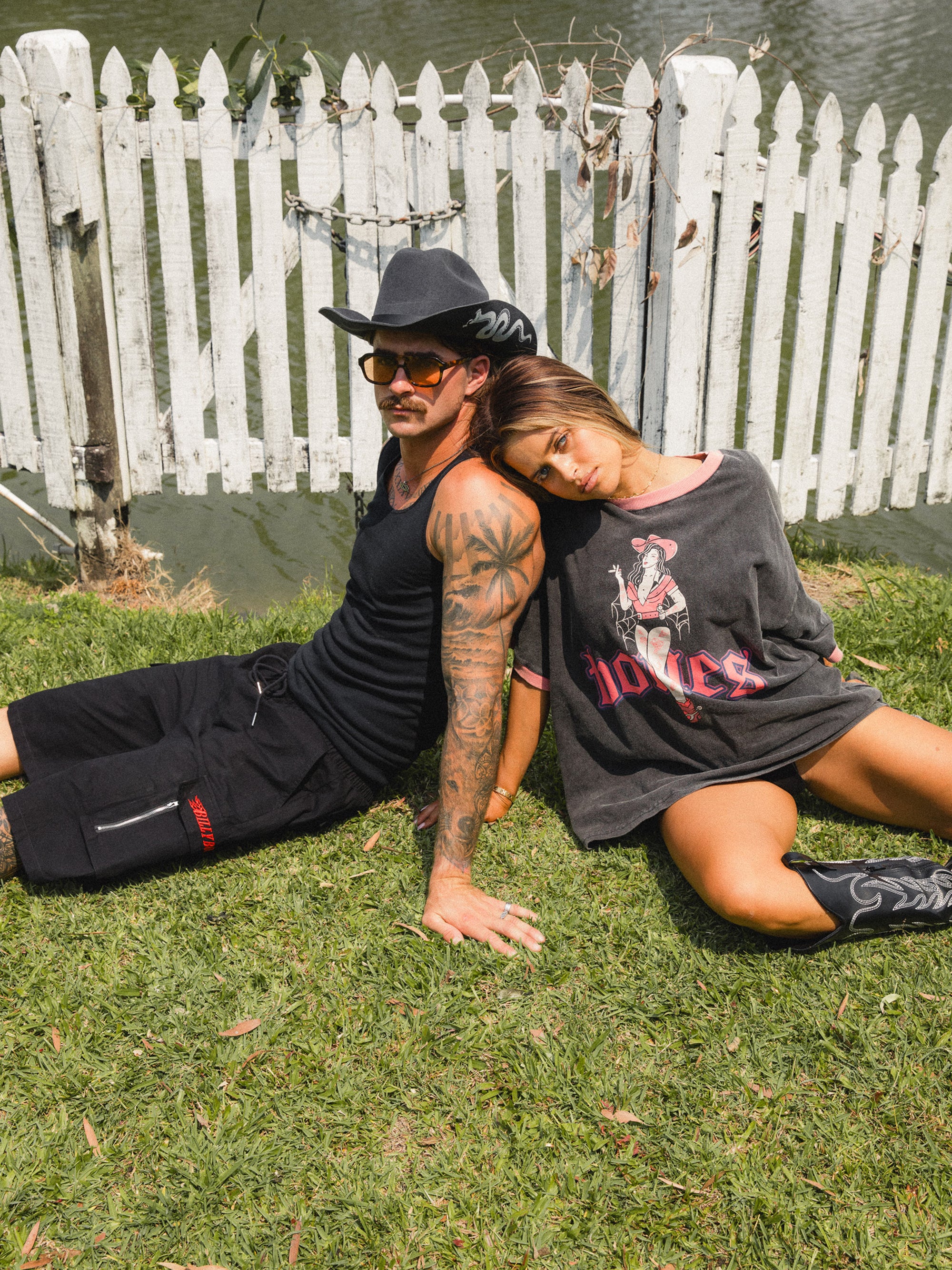 Star Studded Cargo Shorts - Washed Black