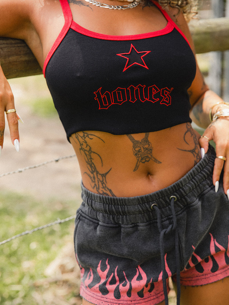 Booty Burners - Washed Black/Pink