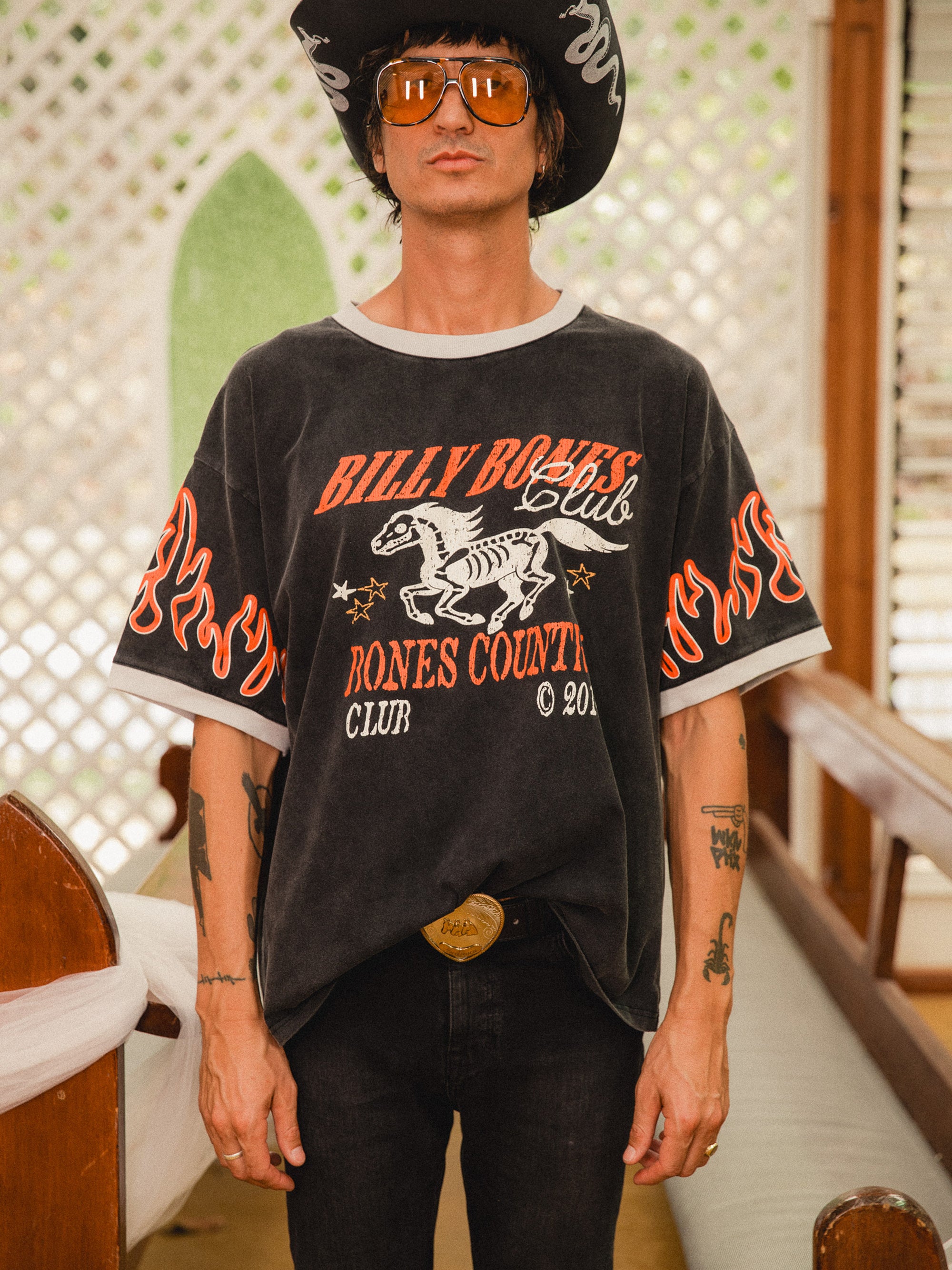 Flamed Rider Tee - Vintage Black