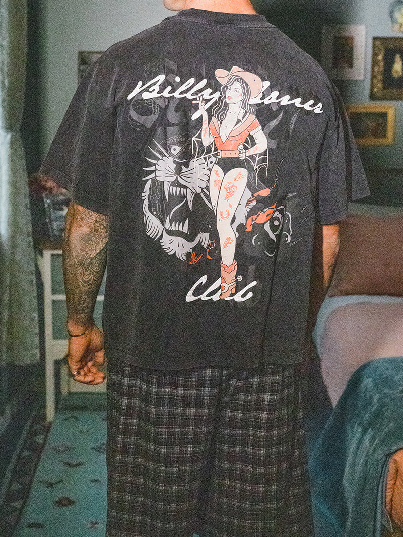 Pin Up Tee - Washed Black