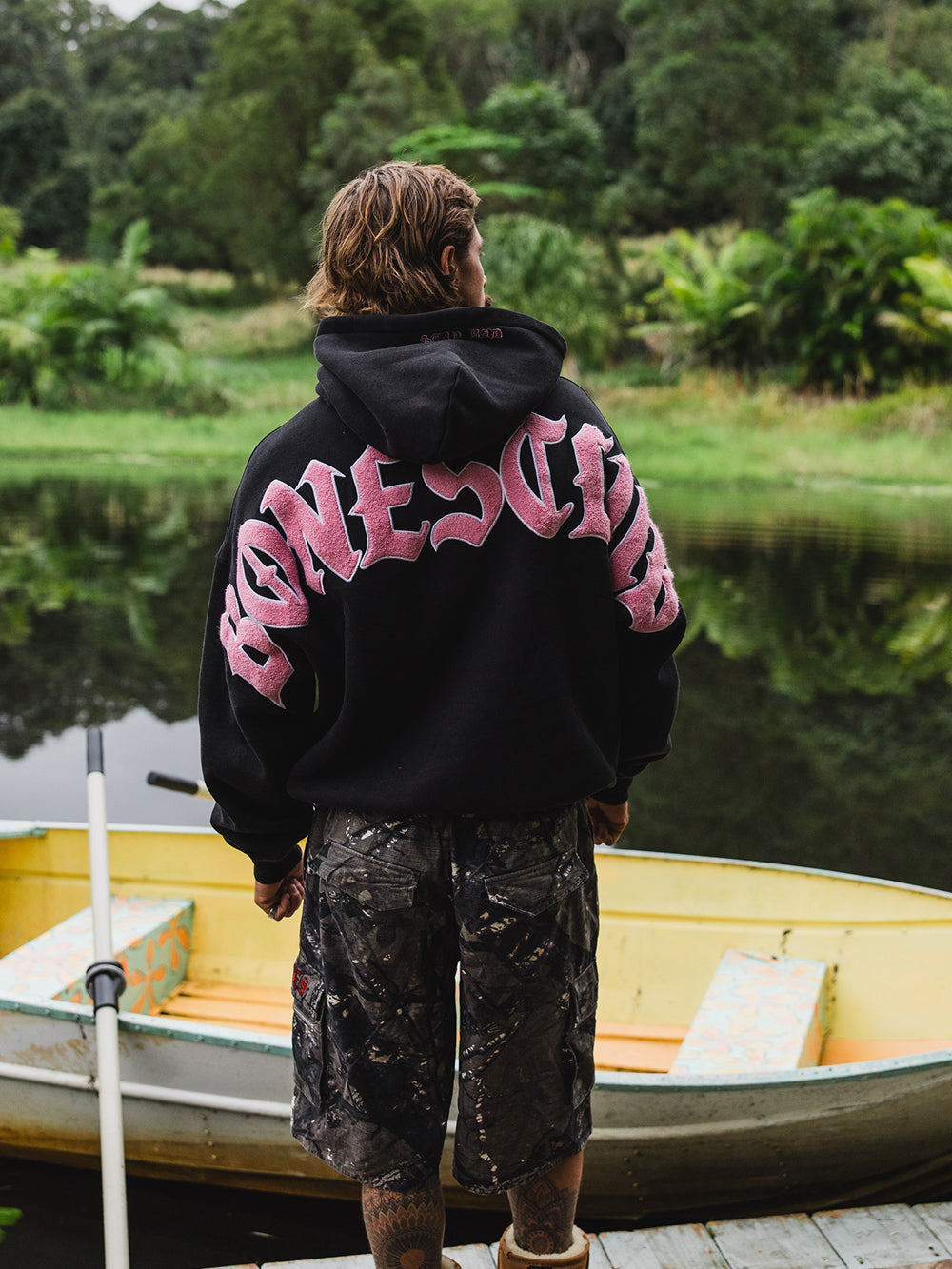 Bones Club Hoodie - Black/Pink