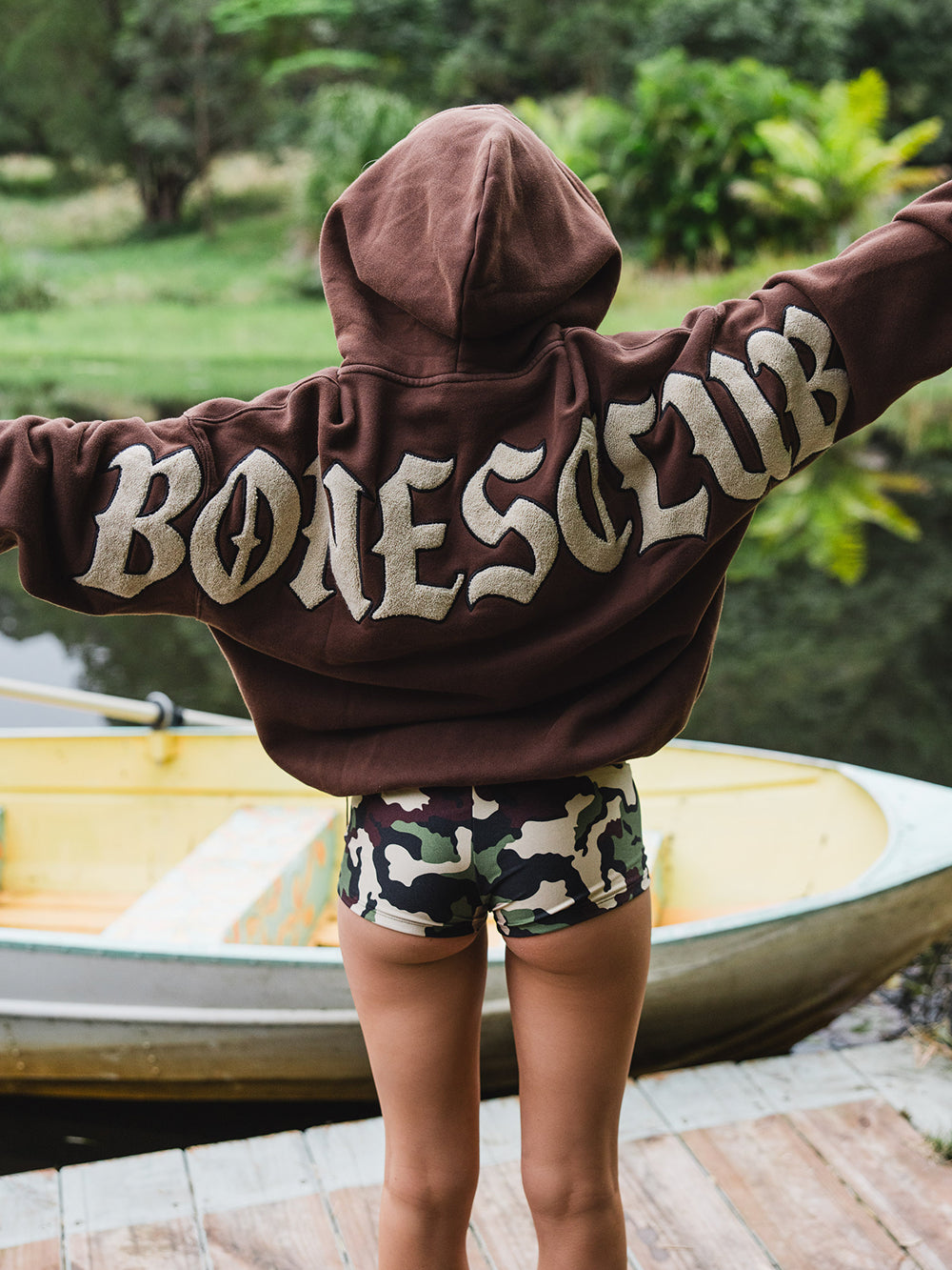 Bones Club Hoodie - Brown/Cream