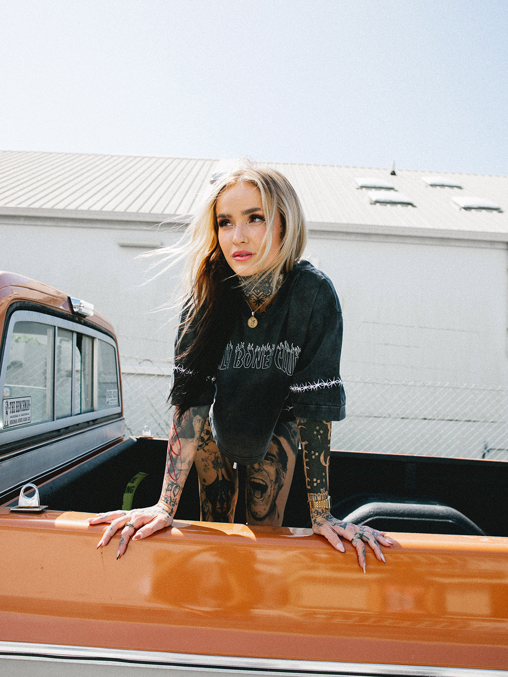 In It Together Cropped Tee - Sunfaded Black