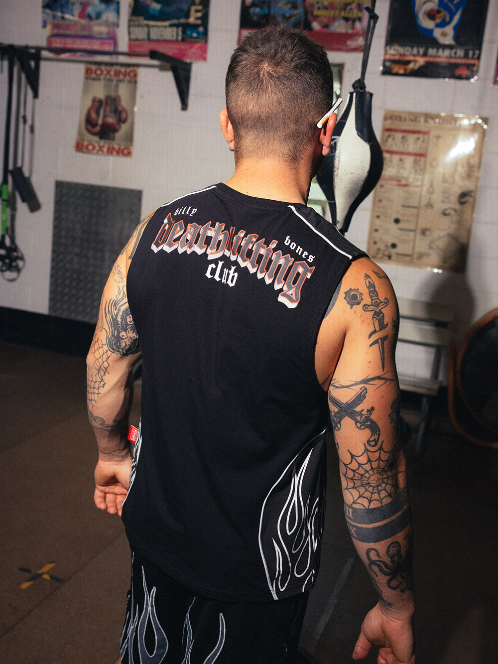 Flamed Muscle Tee - Black