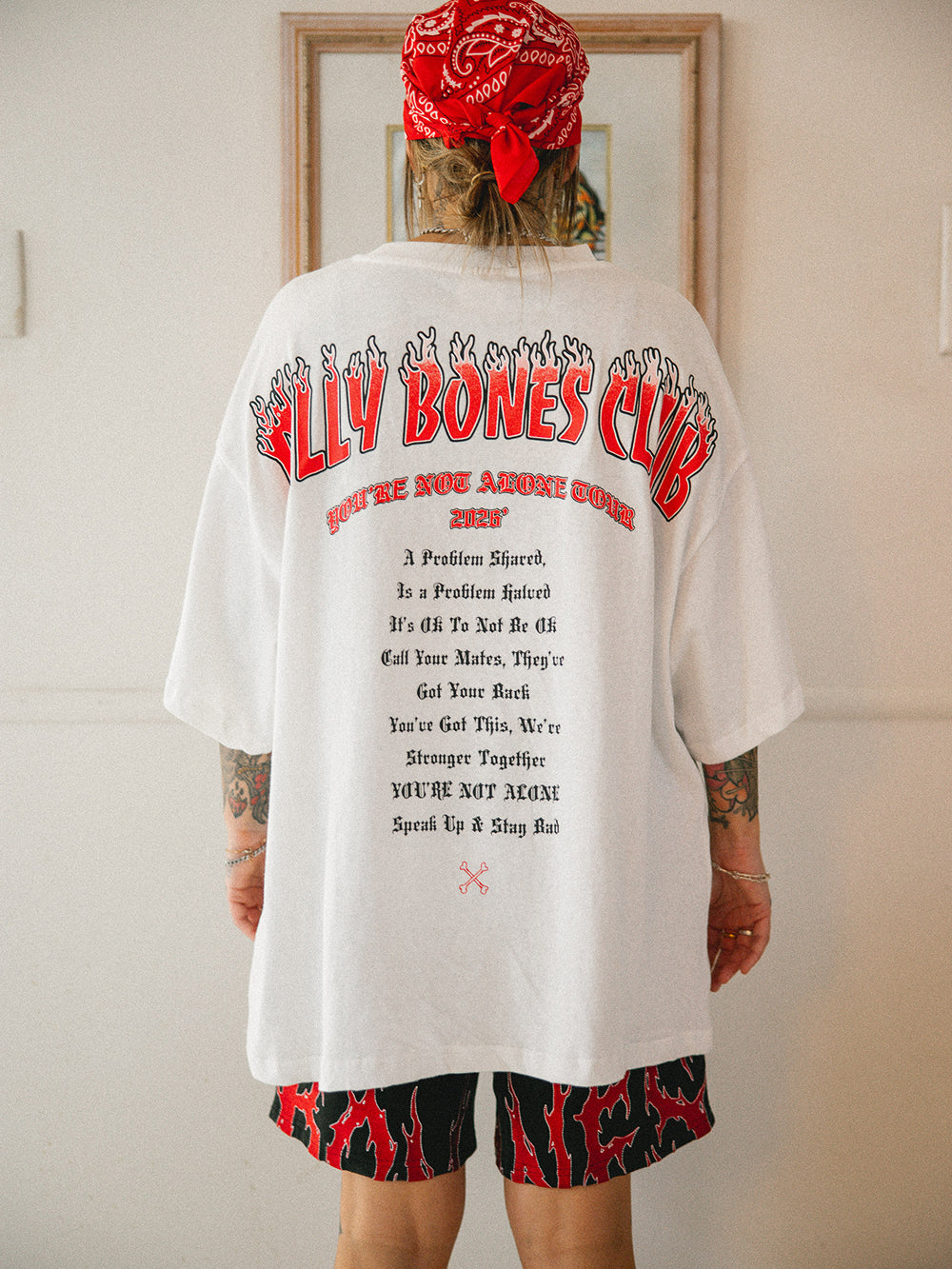 You're Not Alone Slub Tee - Vintage White