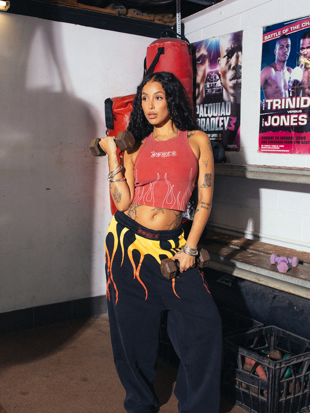 Deathlifting Burner Trackpants - Black/Flame