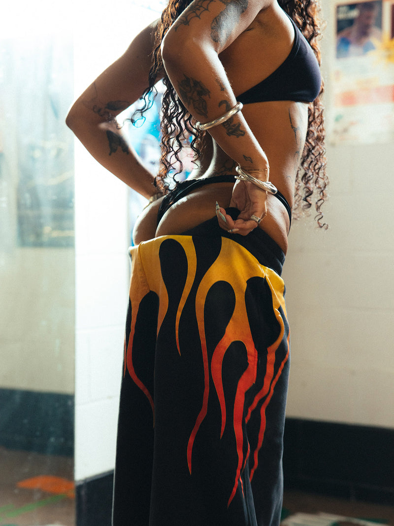 Deathlifting Burner Trackpants - Black/Flame