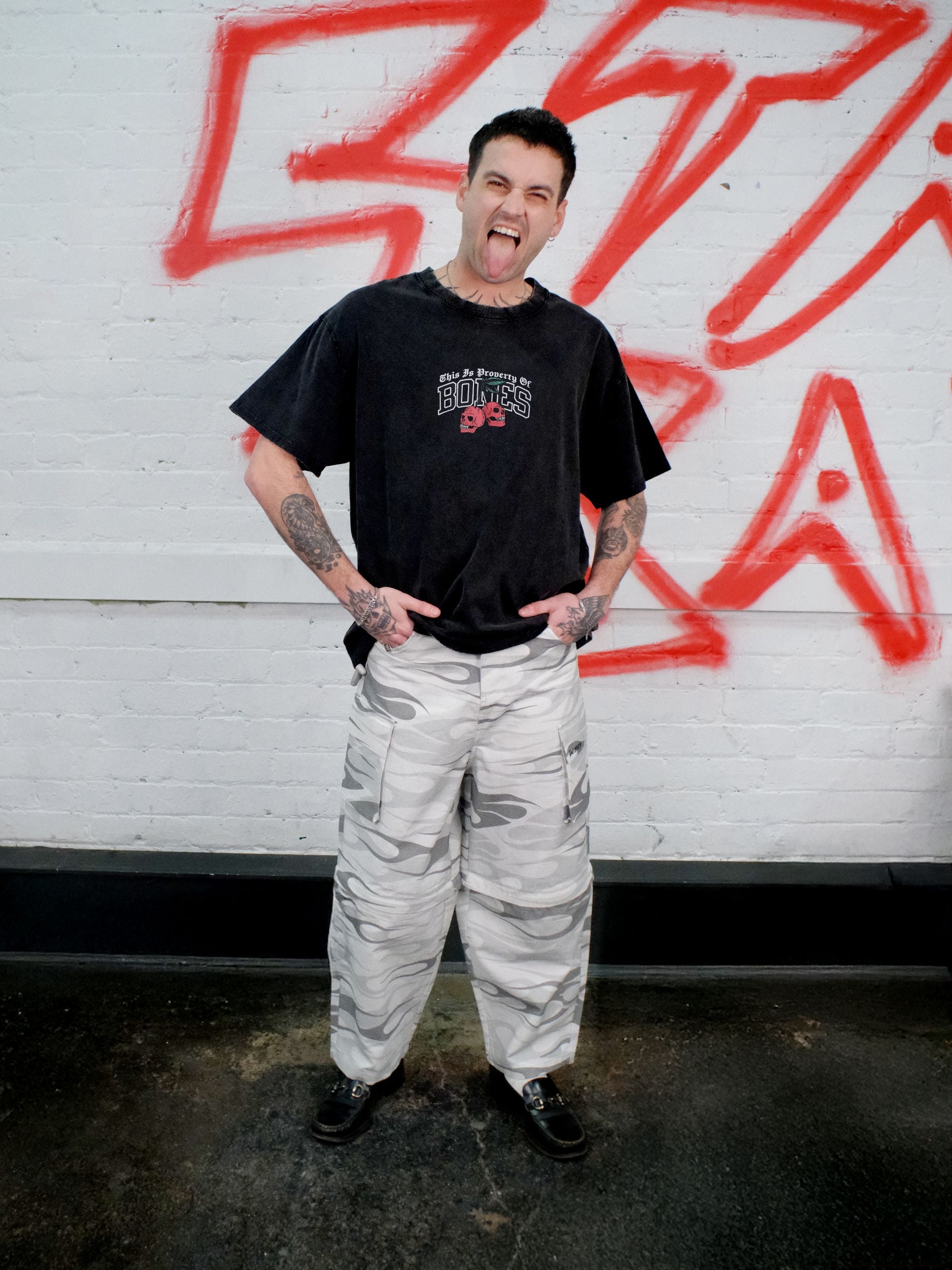 Snow Flame Convertible Pants - White Camo