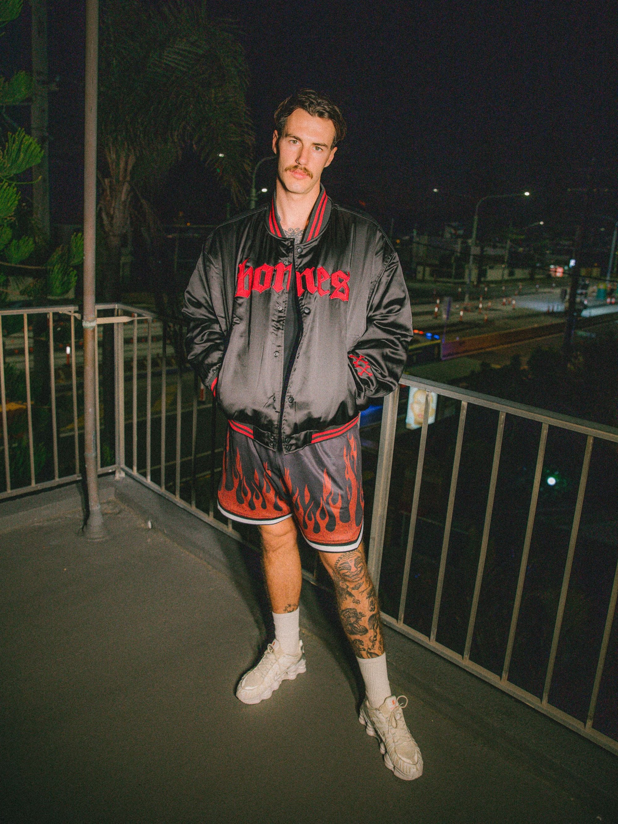 Satin Bomber Jacket - Red