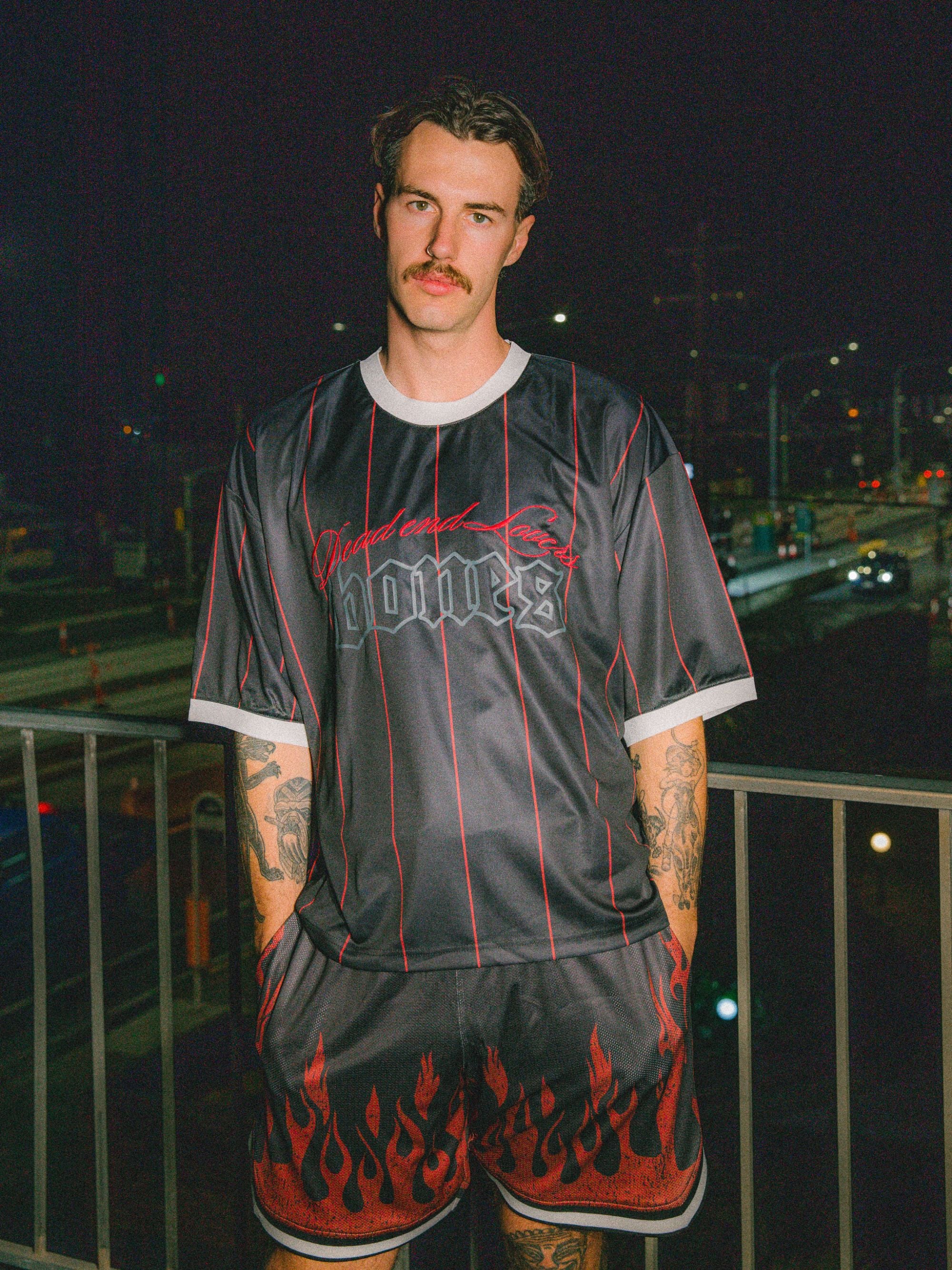 Dead End Pinstripe Jersey - Black