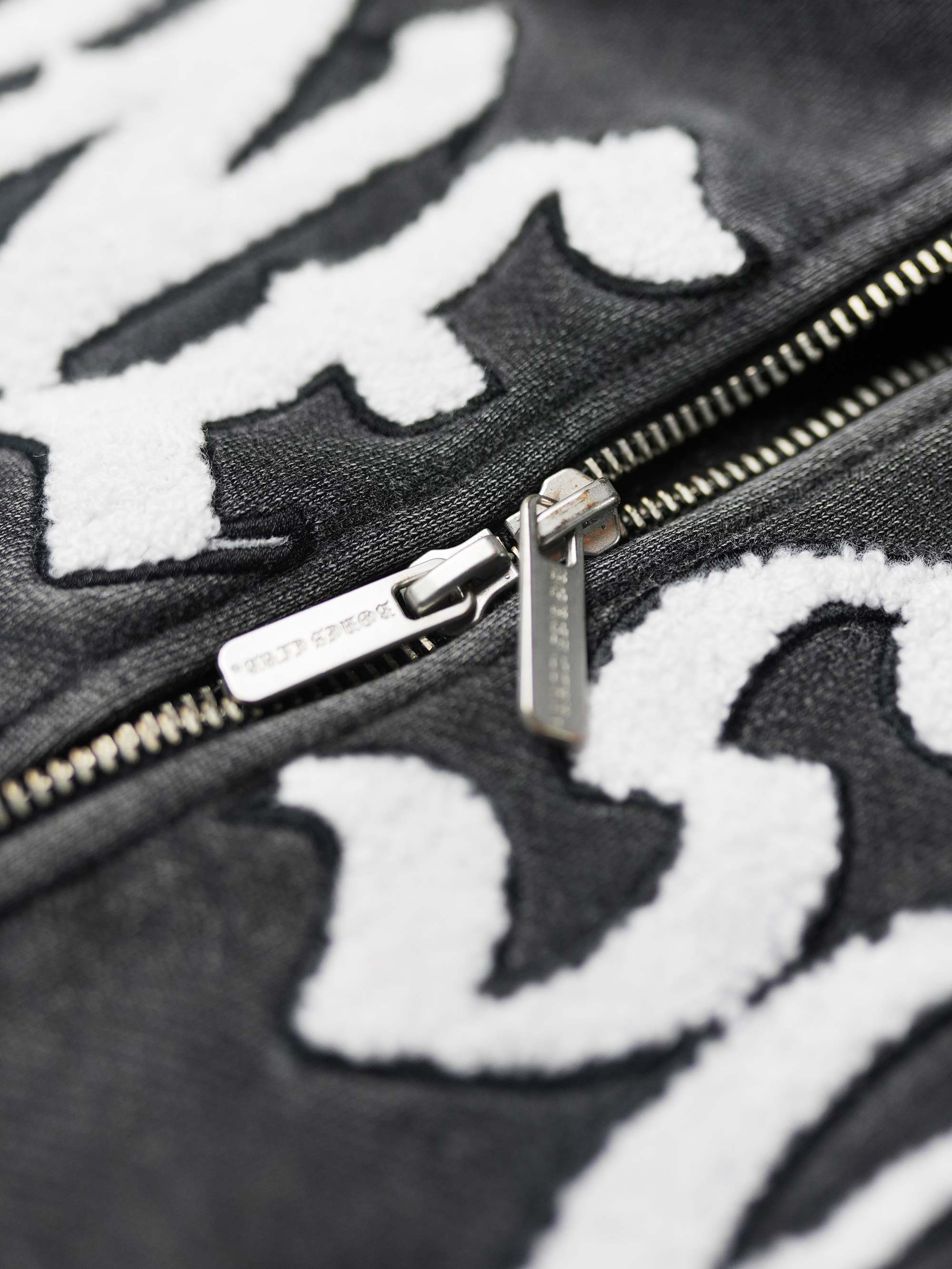 Bones Club Zip Hoodie - Washed Black