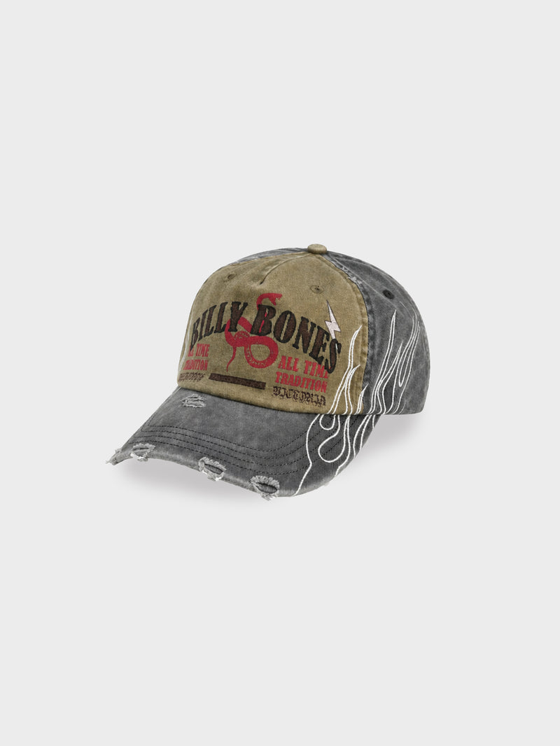 Serpent Machine Cap - Washed Black