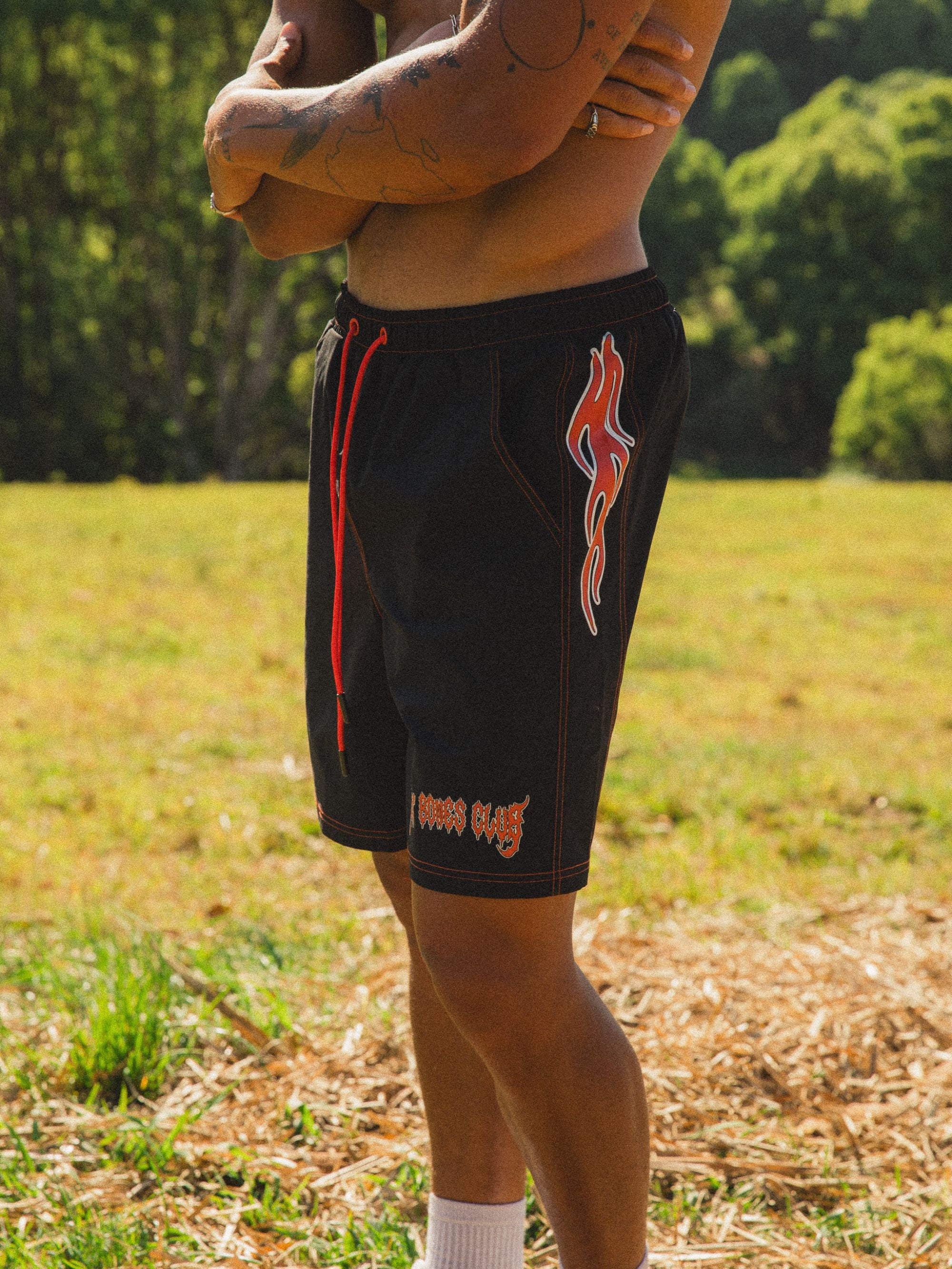 No Rain, No Flowers Boardies - Black