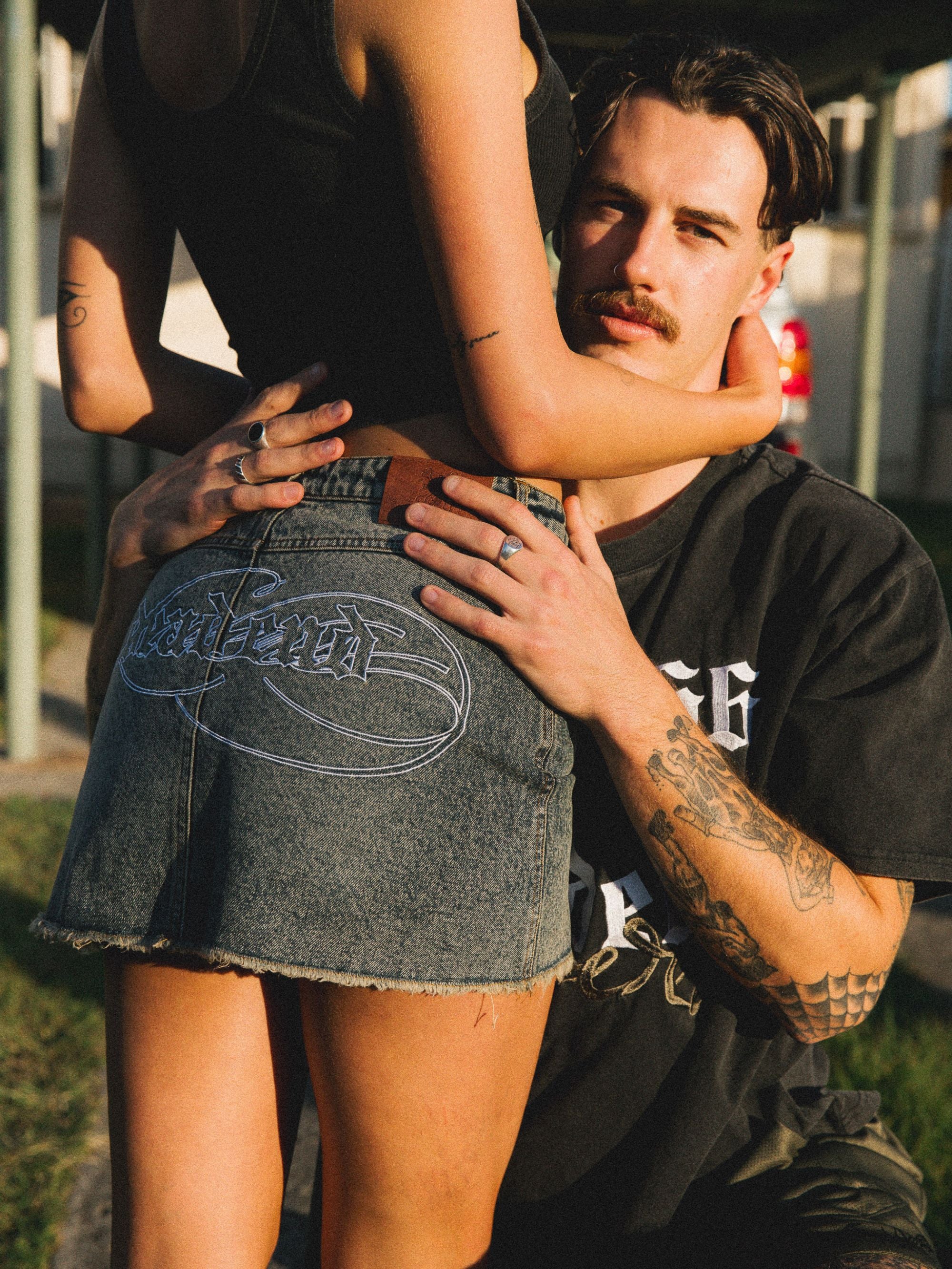 Dead End Skirt - Washed Denim