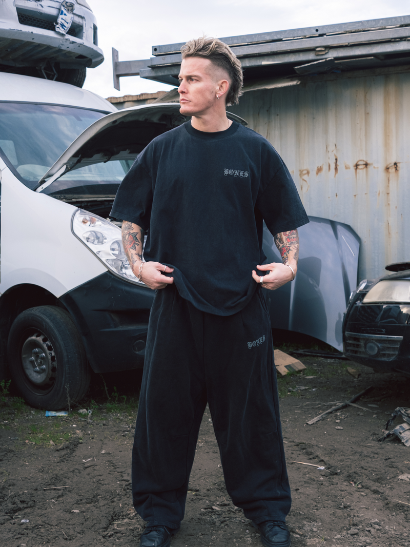 Front Left Box Tee - Washed Black