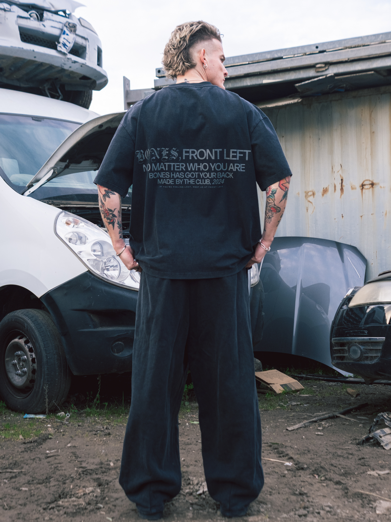 Front Left Box Tee - Washed Black