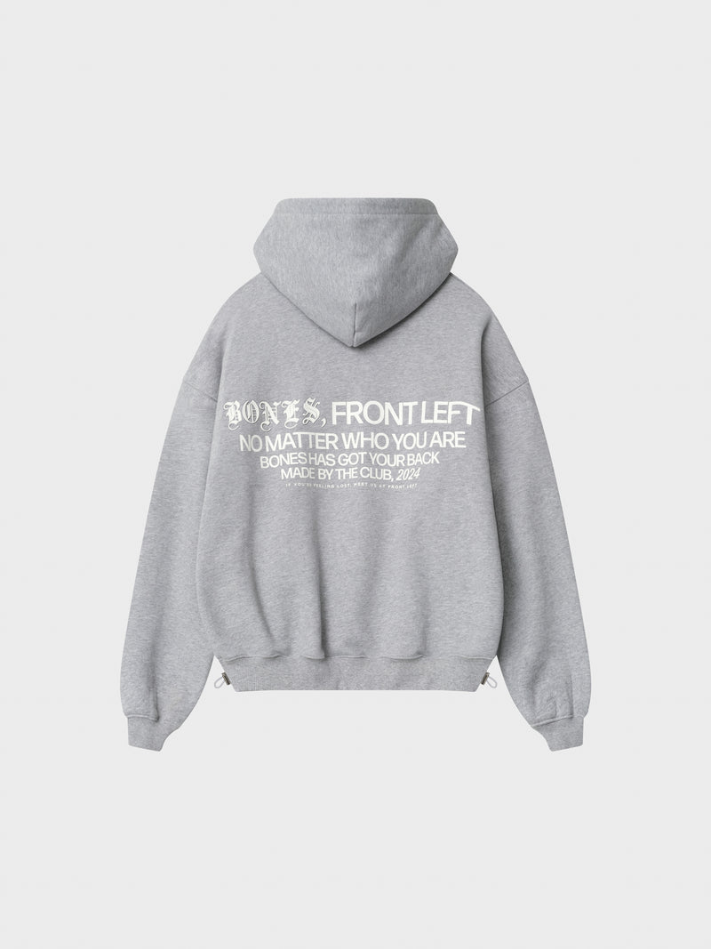 Front Left Hoodie - Grey Marle