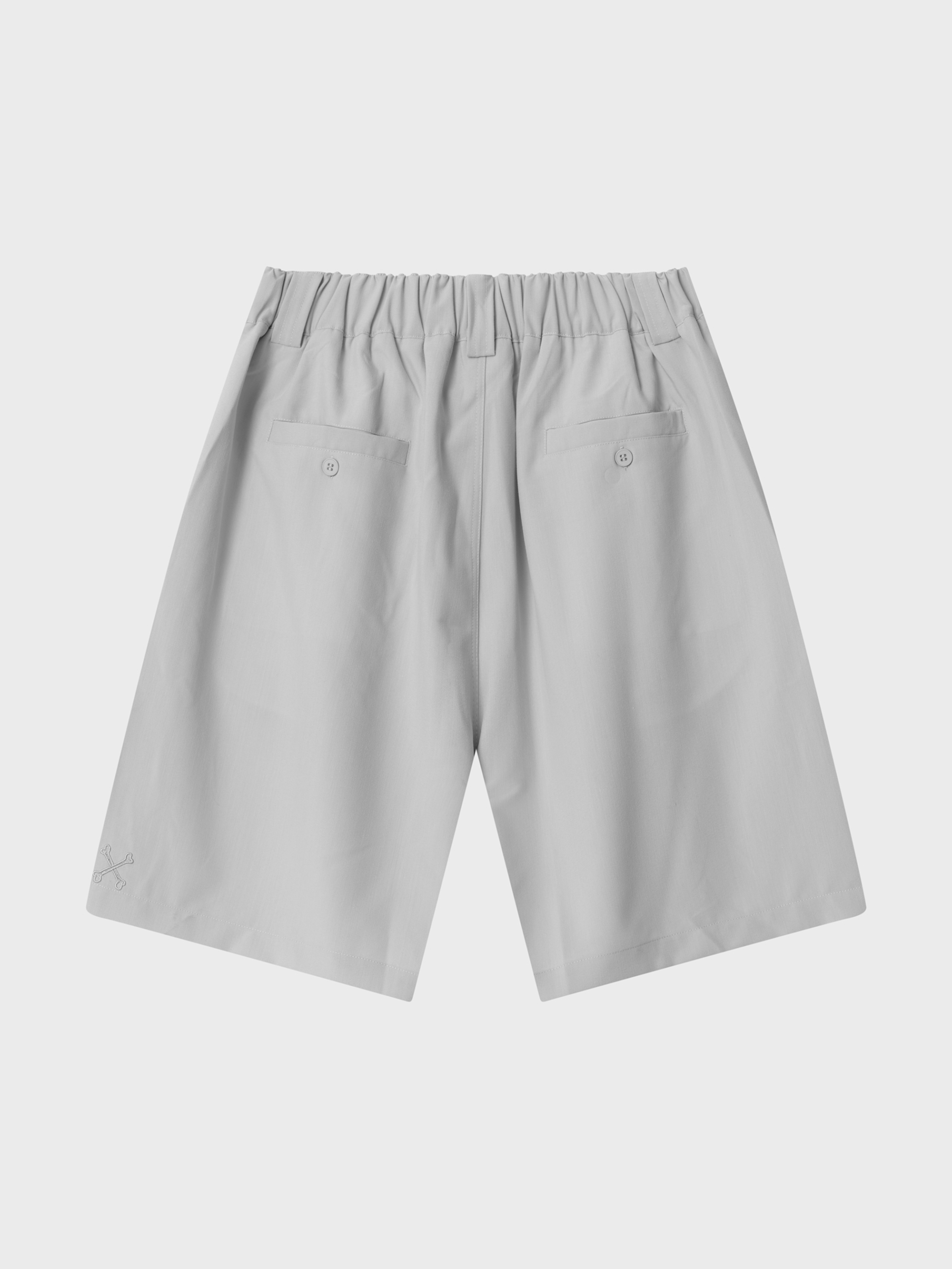 Crossbones Pleated Shorts - Grey