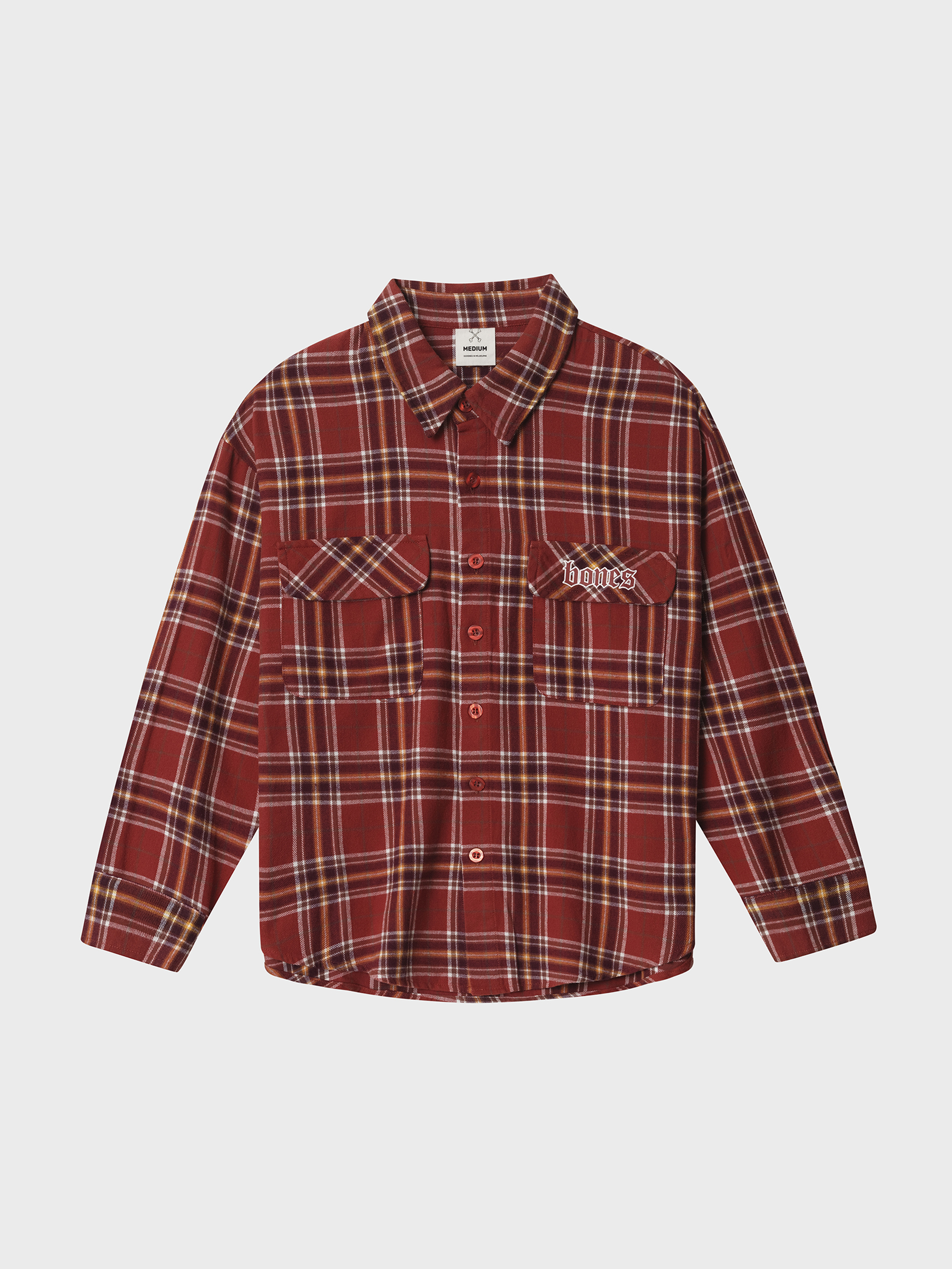 Bones Patch Flannel - Red Check