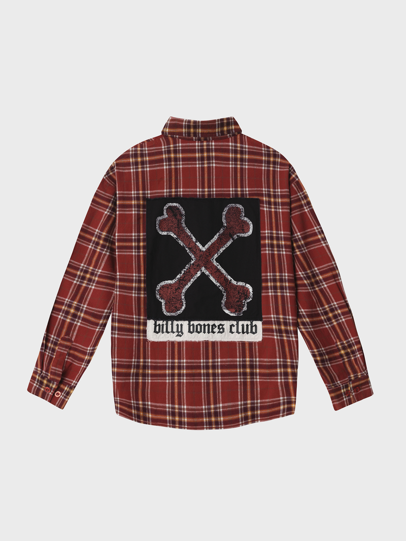 Bones Patch Flannel - Red Check