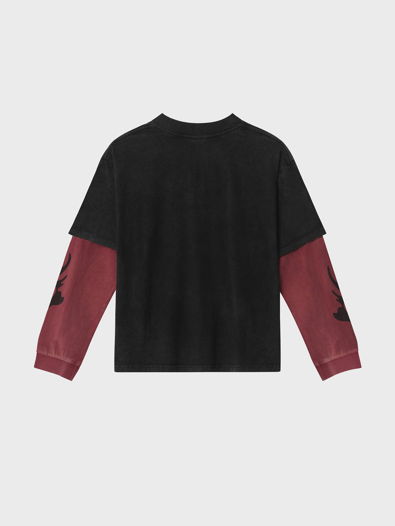 Oilchange 2.0 Layered Tee - Black/Red
