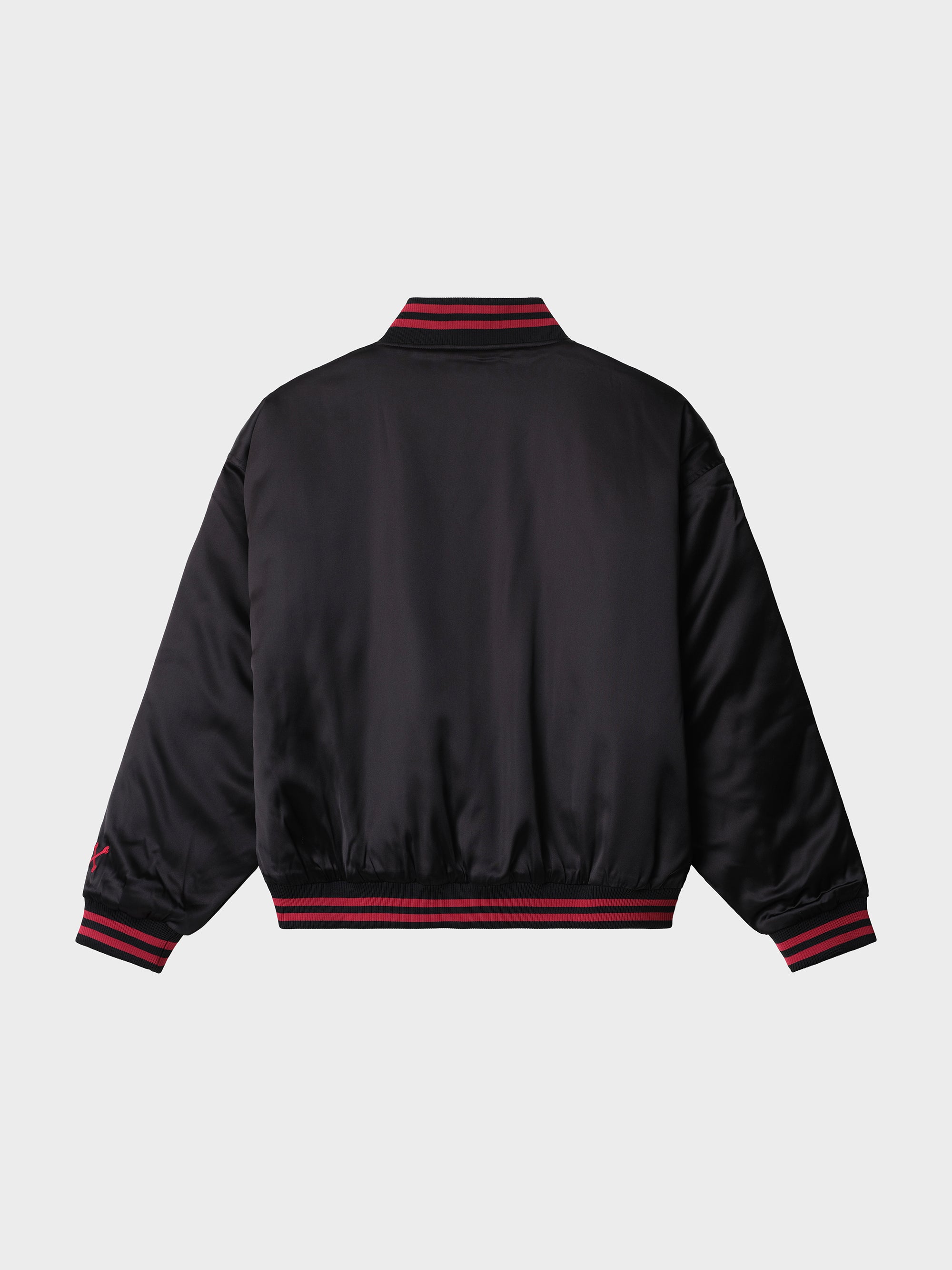 Satin Bomber Jacket - Red
