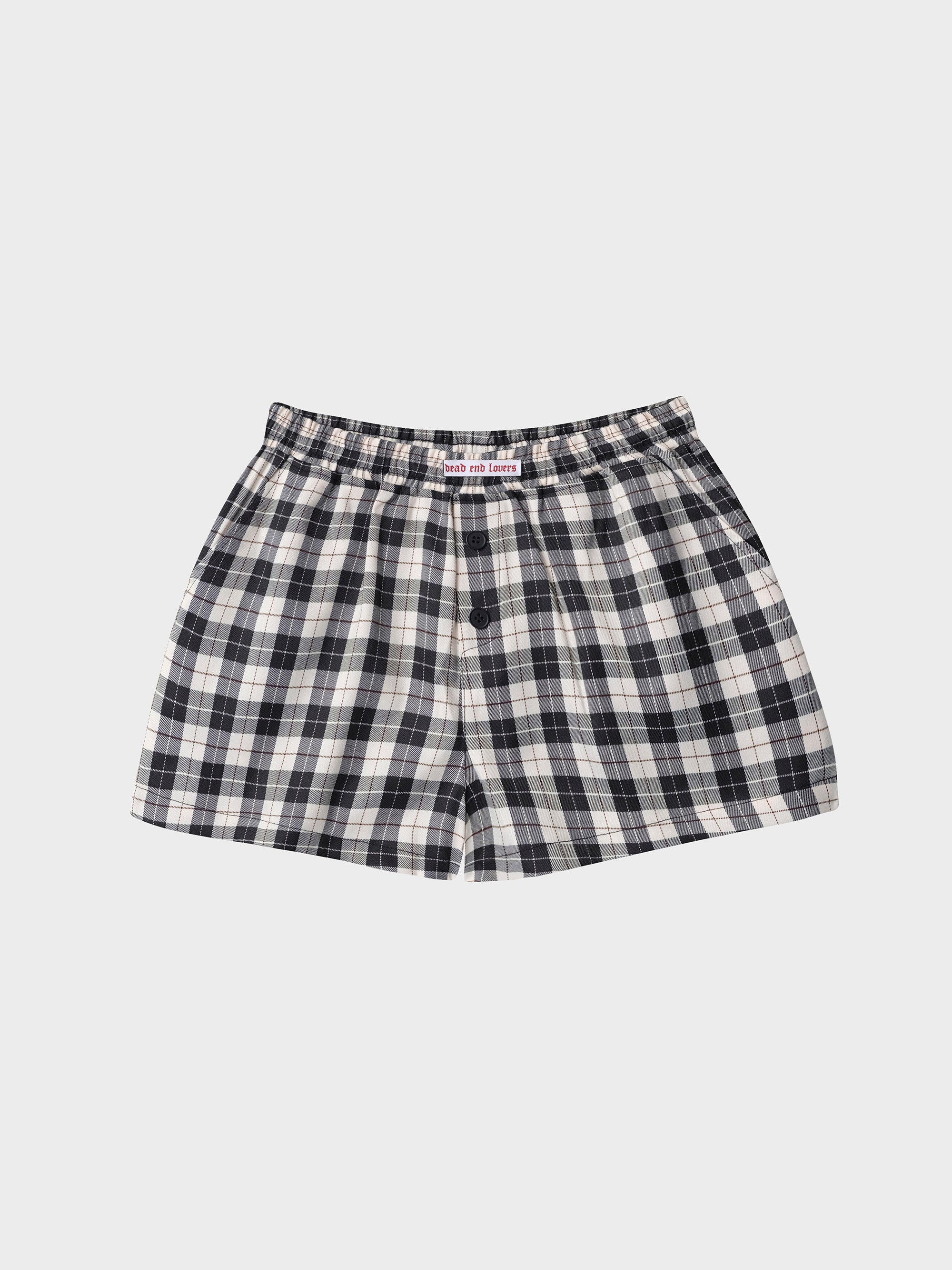 Dead End Check Boxer Shorts - Grey