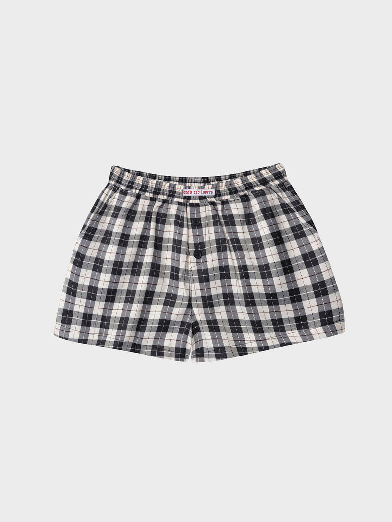 Dead End Check Boxer Shorts - Grey