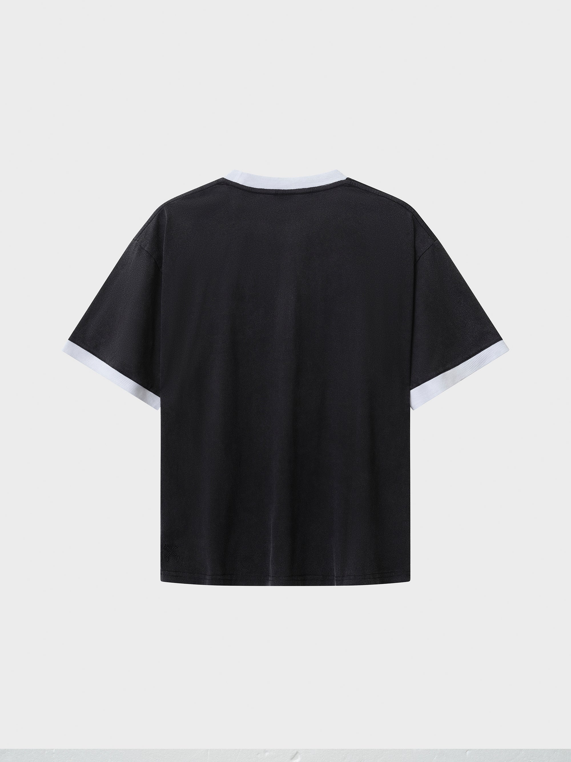 Bones Classic Ringer Tee - Vintage Black/ White