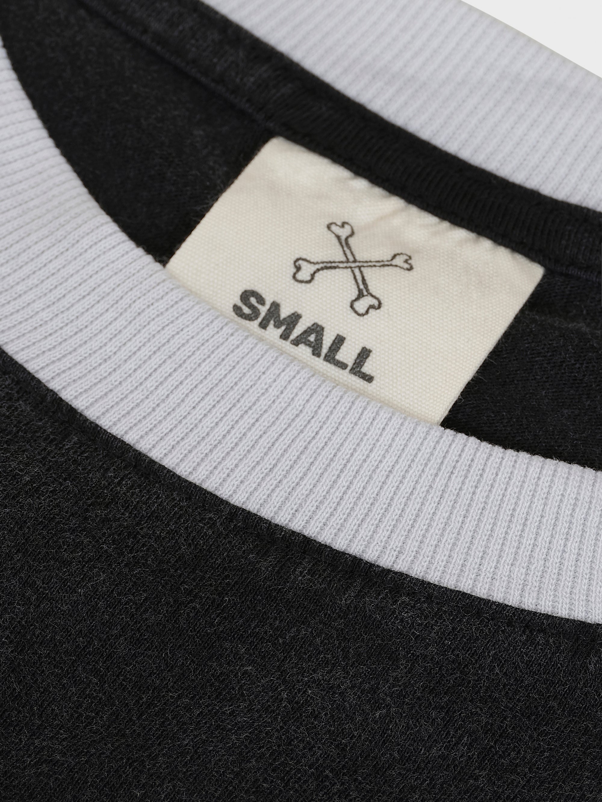 Bones Classic Ringer Tee - Vintage Black/ White