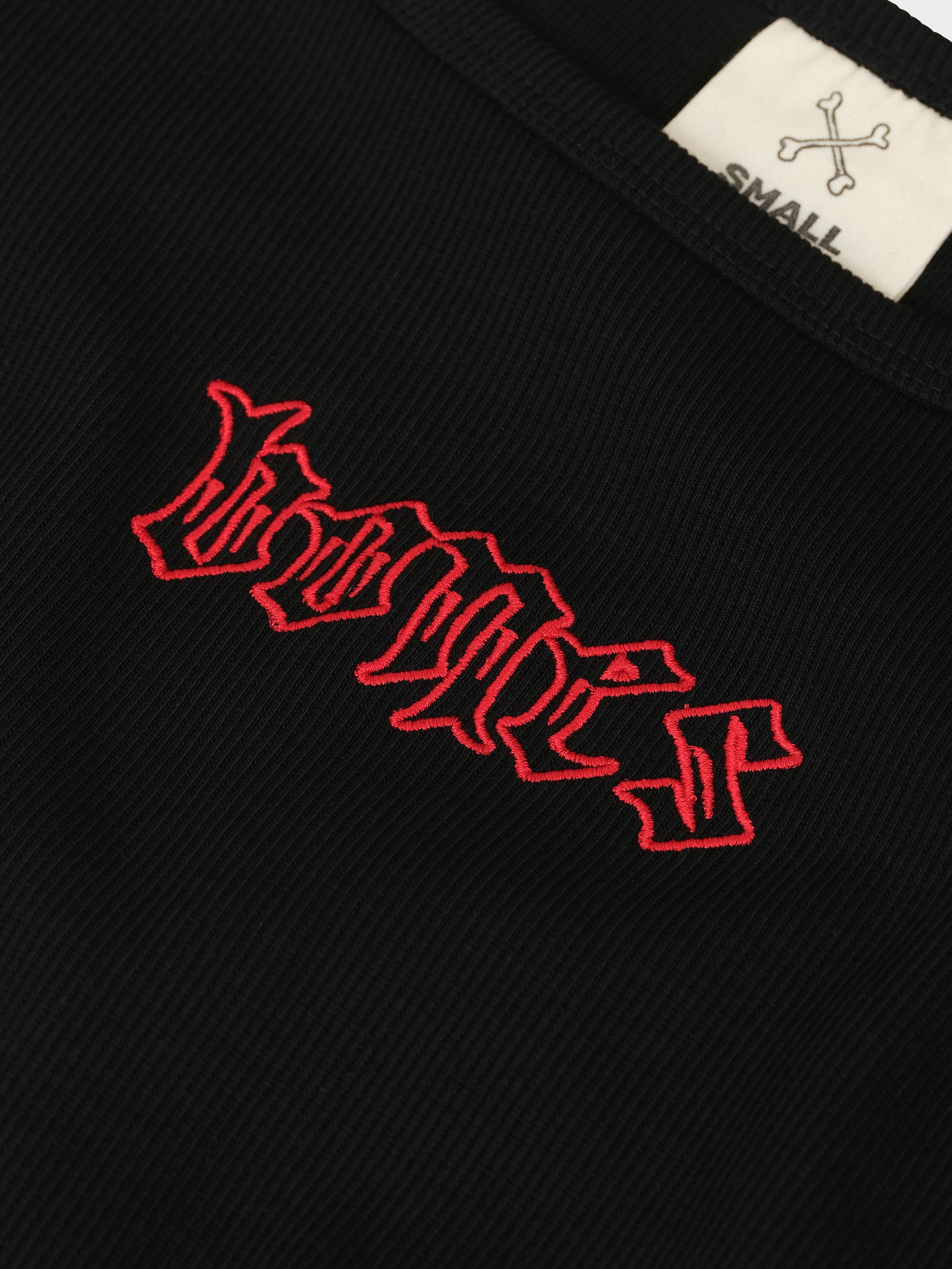 Bones Club Rib Crop - Vintage Black