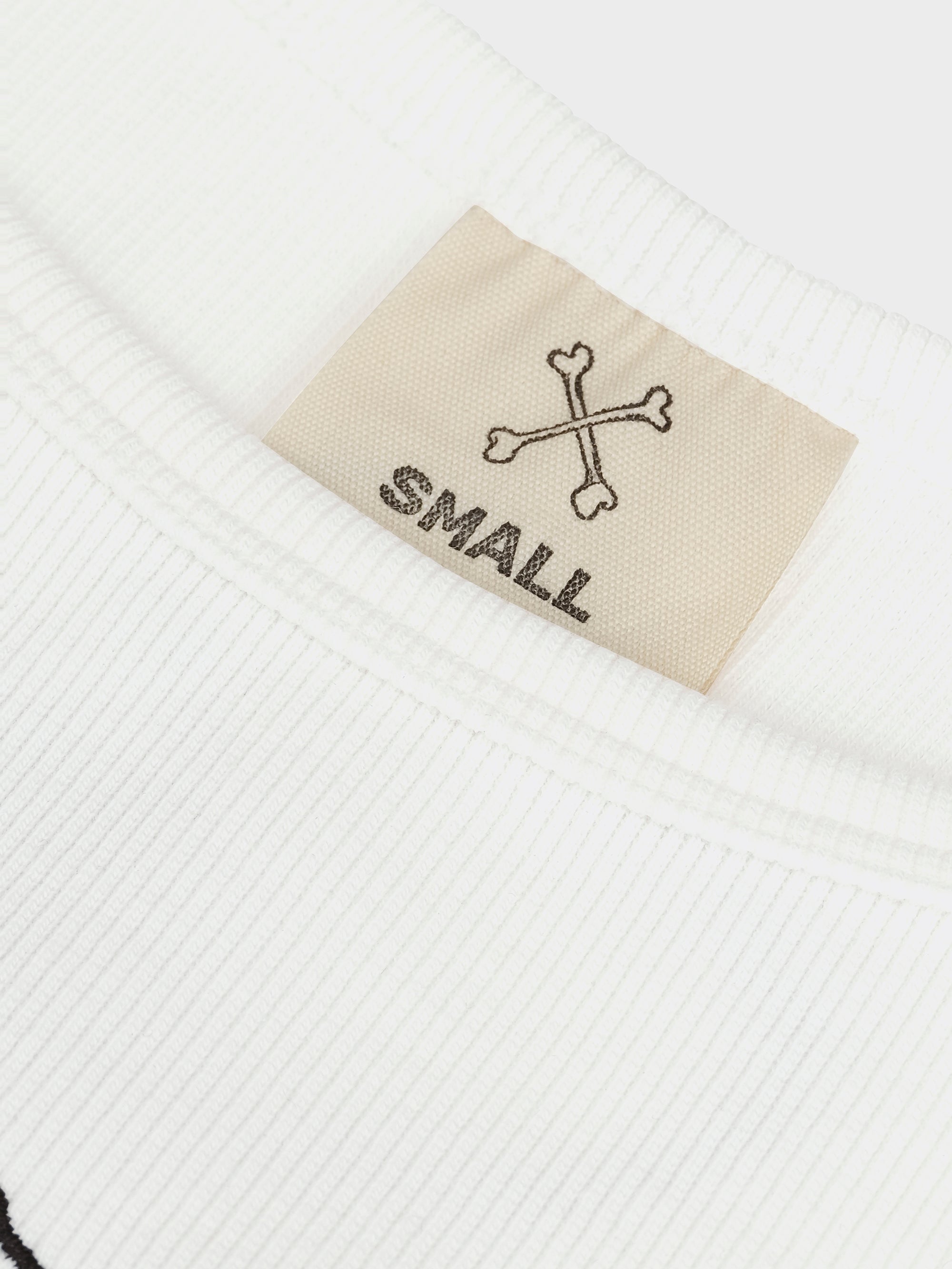Bones Club Rib Crop - Vintage White