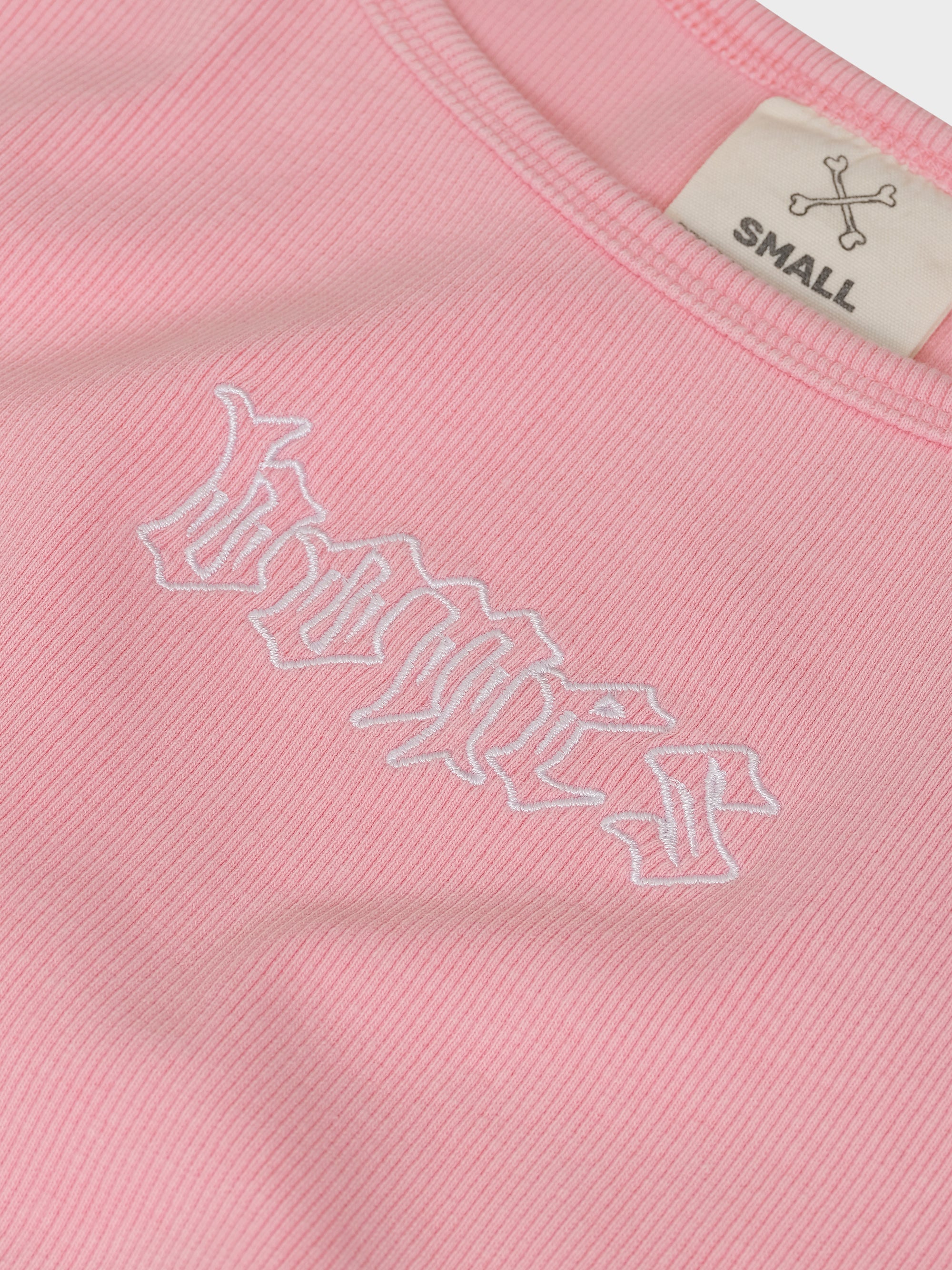 Bones Club Rib Crop - Washed Pink