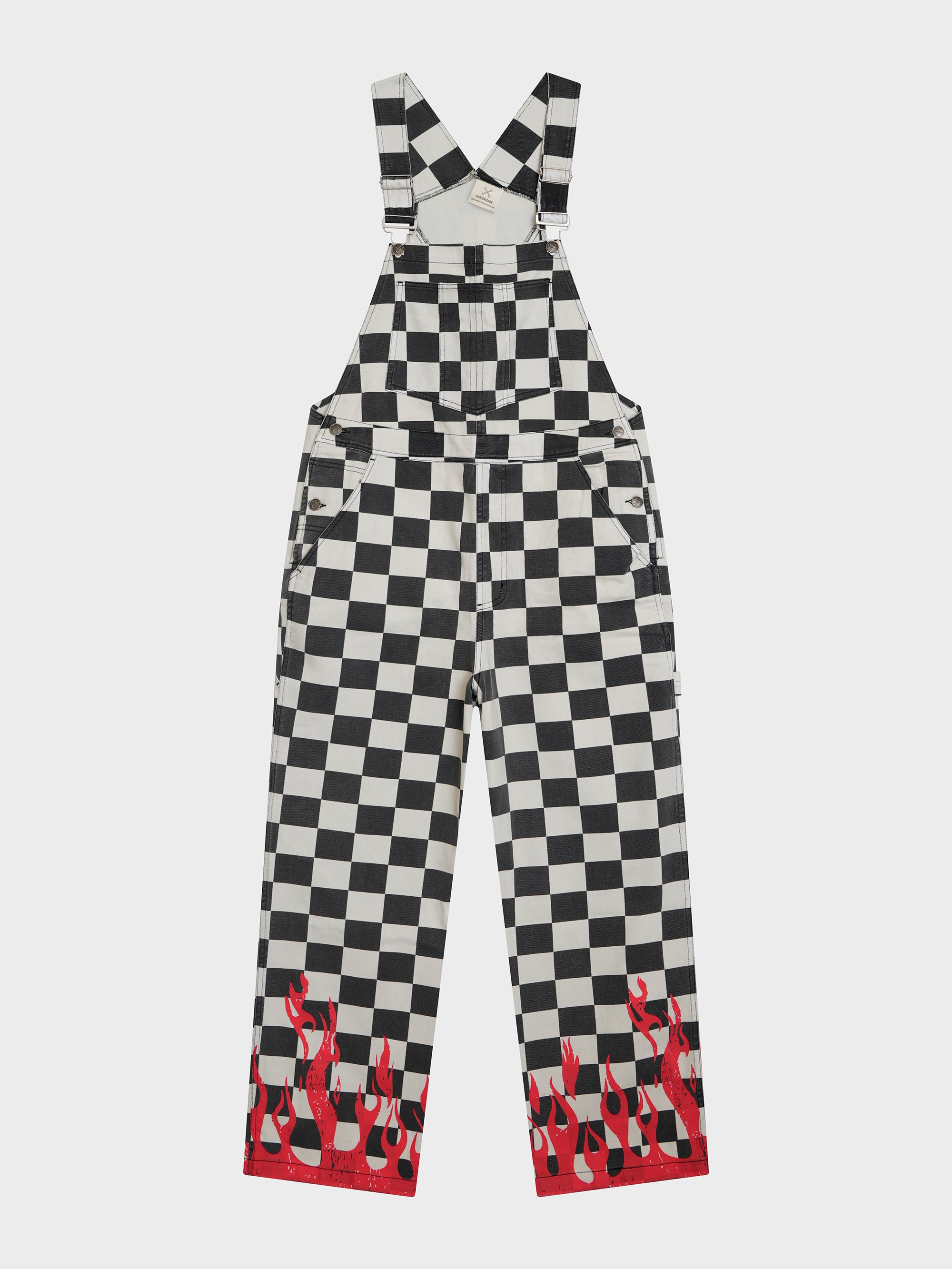 Burner Overalls - Check/Flame
