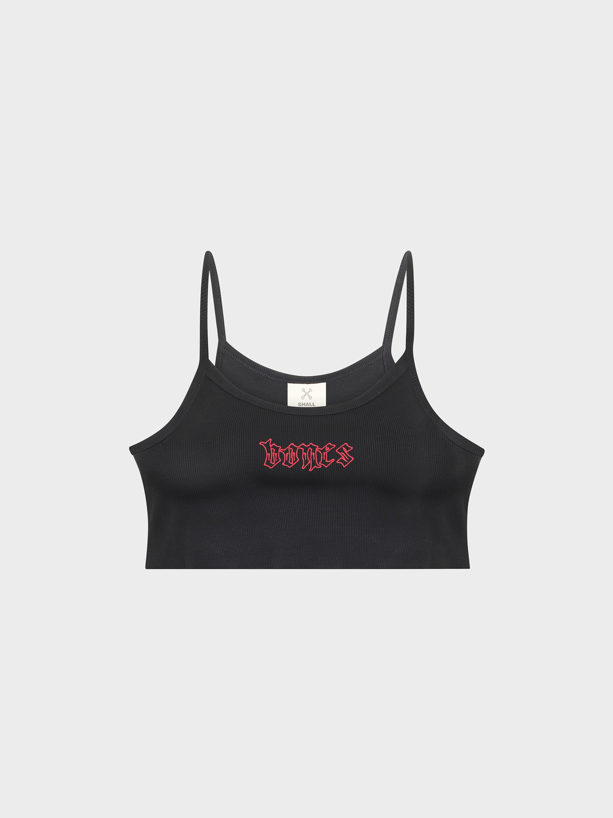 Bones Club Rib Crop - Vintage Black