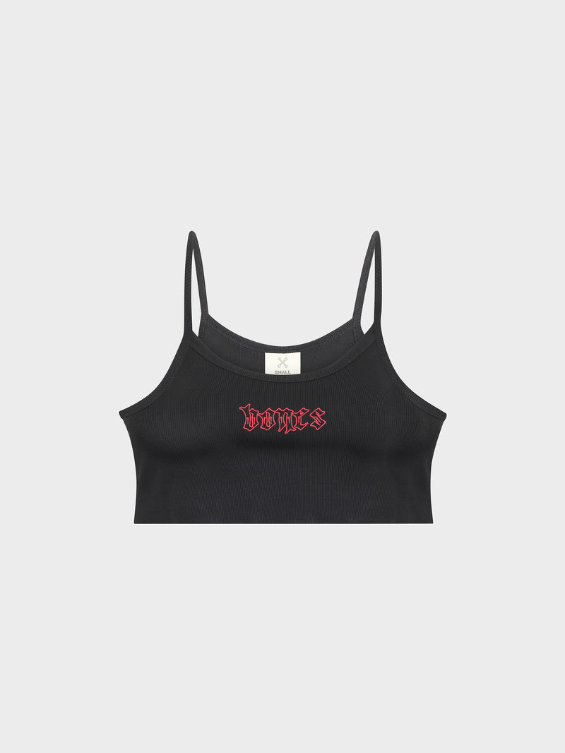 Bones Club Rib Crop - Vintage Black