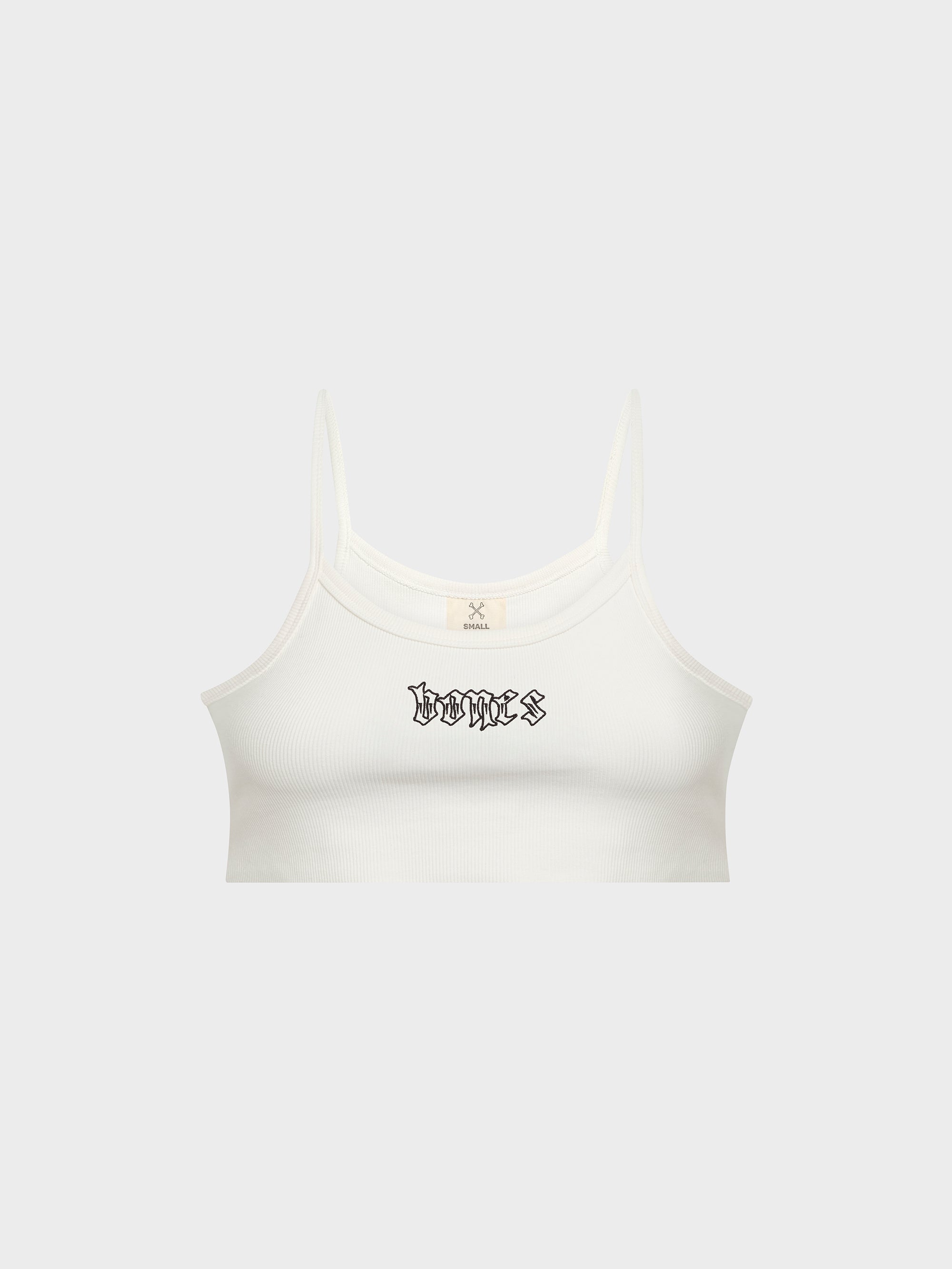 Bones Club Rib Crop - Vintage White