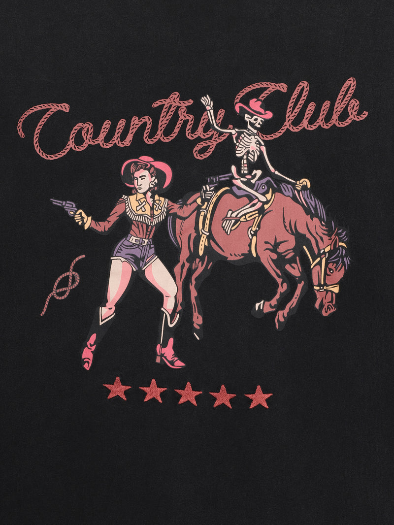 Country Club Ringer Tee - Washed Black