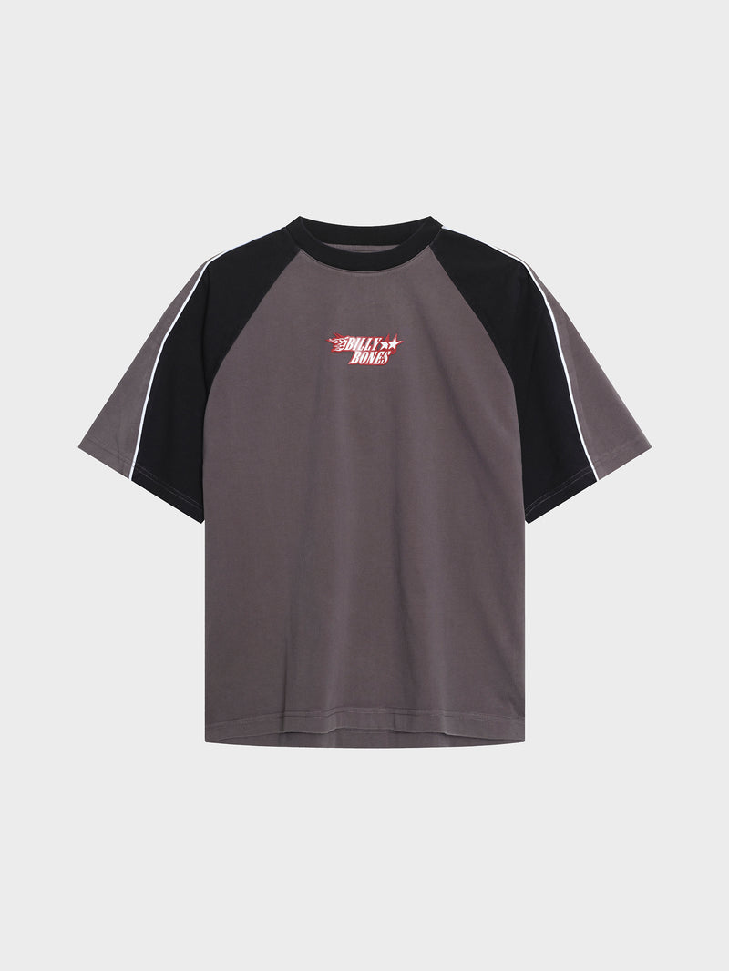 Flames Panel Tee - Vintage Grey/Black