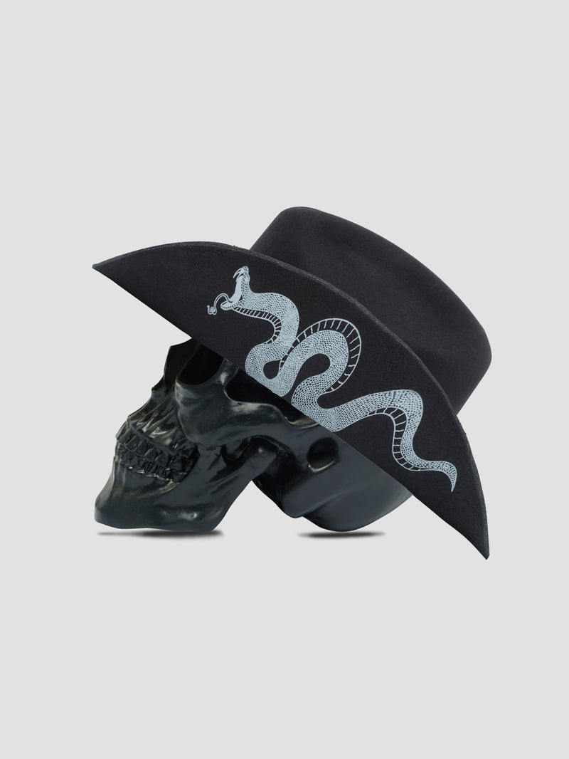 Serpent Cowboy Hat - Charcoal