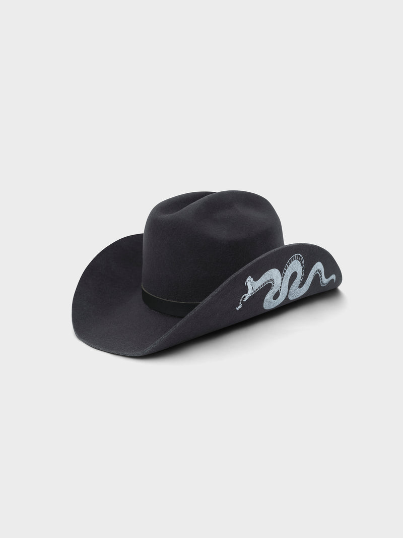 Serpent Cowboy Hat - Charcoal